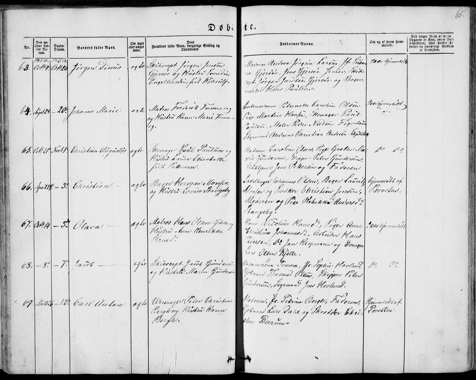 Tønsberg kirkebøker, SAKO/A-330/F/Fa/L0007: Parish register (official) no. I 7, 1845-1854, p. 65
