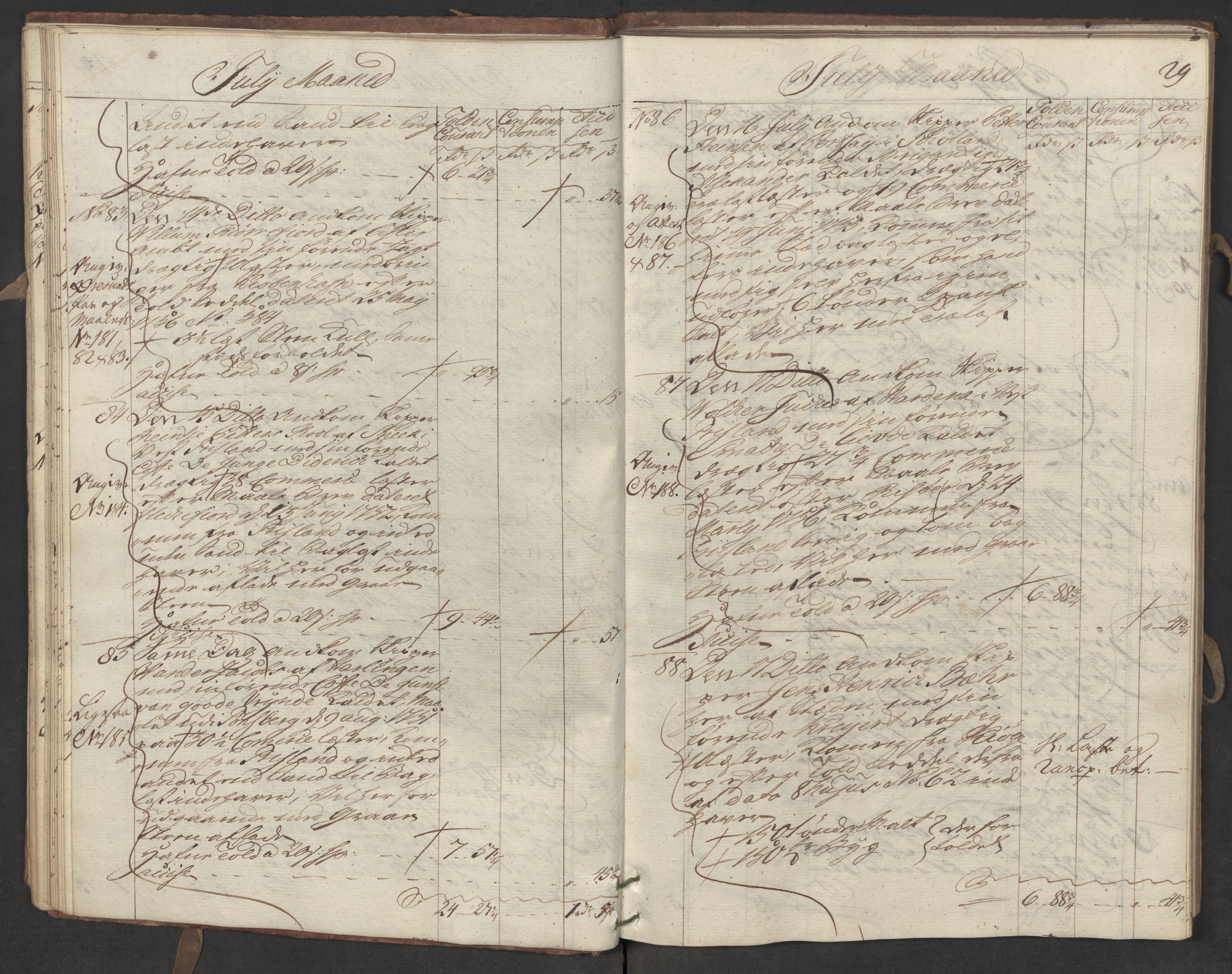 Generaltollkammeret, tollregnskaper, AV/RA-EA-5490/R19/L0015/0001: Tollregnskaper Flekkefjord / Inngående hovedtollbok, 1756, p. 28b-29a