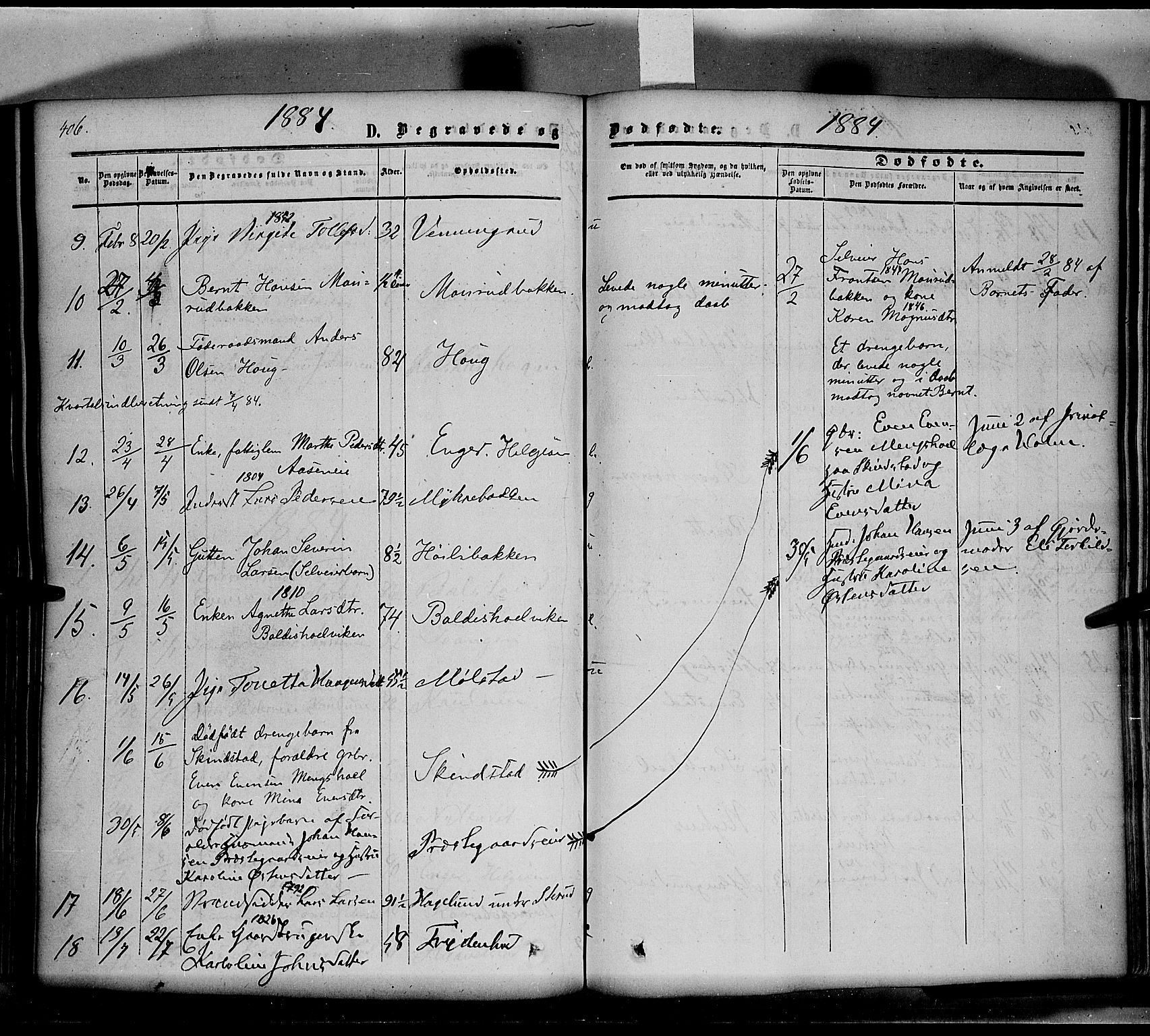 Nes prestekontor, Hedmark, SAH/PREST-020/K/Ka/L0004: Parish register (official) no. 4, 1852-1886, p. 406