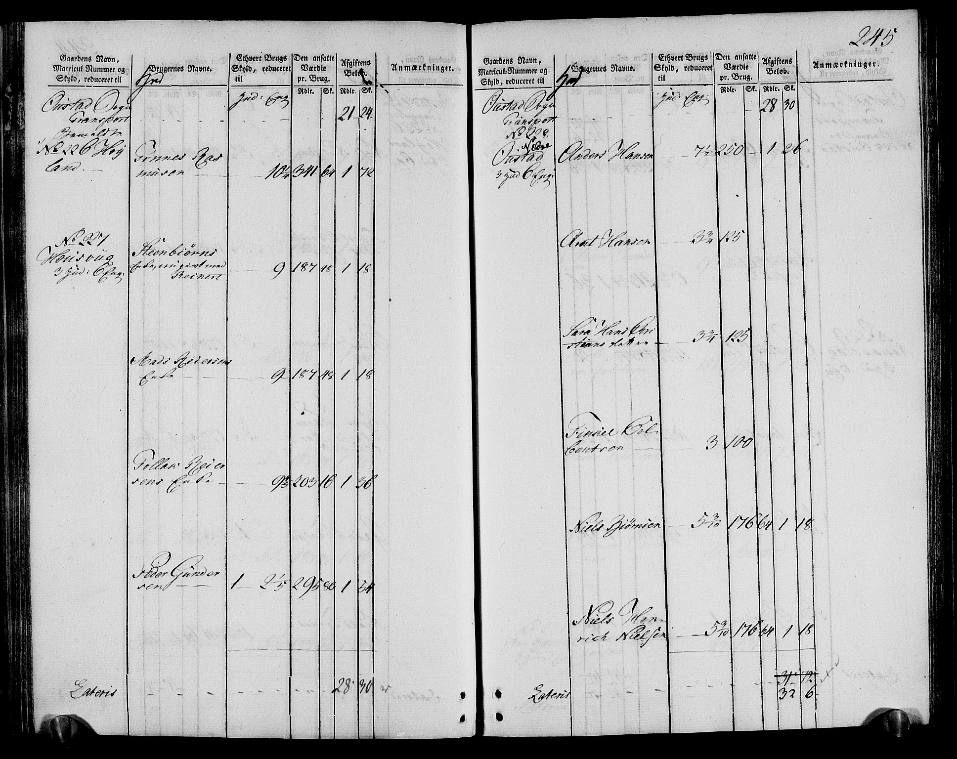 Rentekammeret inntil 1814, Realistisk ordnet avdeling, AV/RA-EA-4070/N/Ne/Nea/L0095: Lista fogderi. Oppebørselsregister, 1803-1804, p. 252