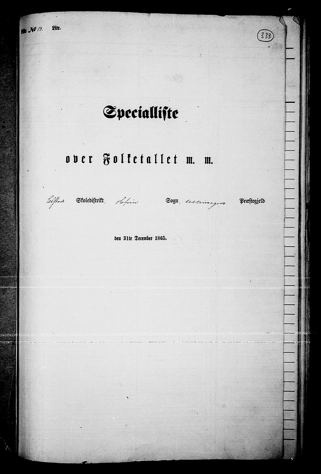 RA, 1865 census for Ullensaker, 1865, p. 285