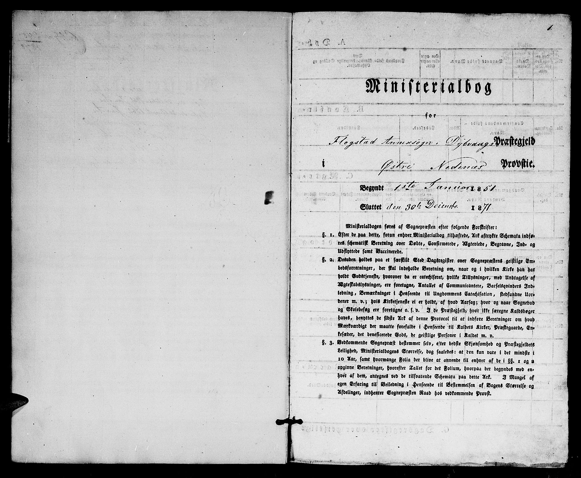 Dypvåg sokneprestkontor, SAK/1111-0007/F/Fb/Fbb/L0002: Parish register (copy) no. B 2, 1851-1871