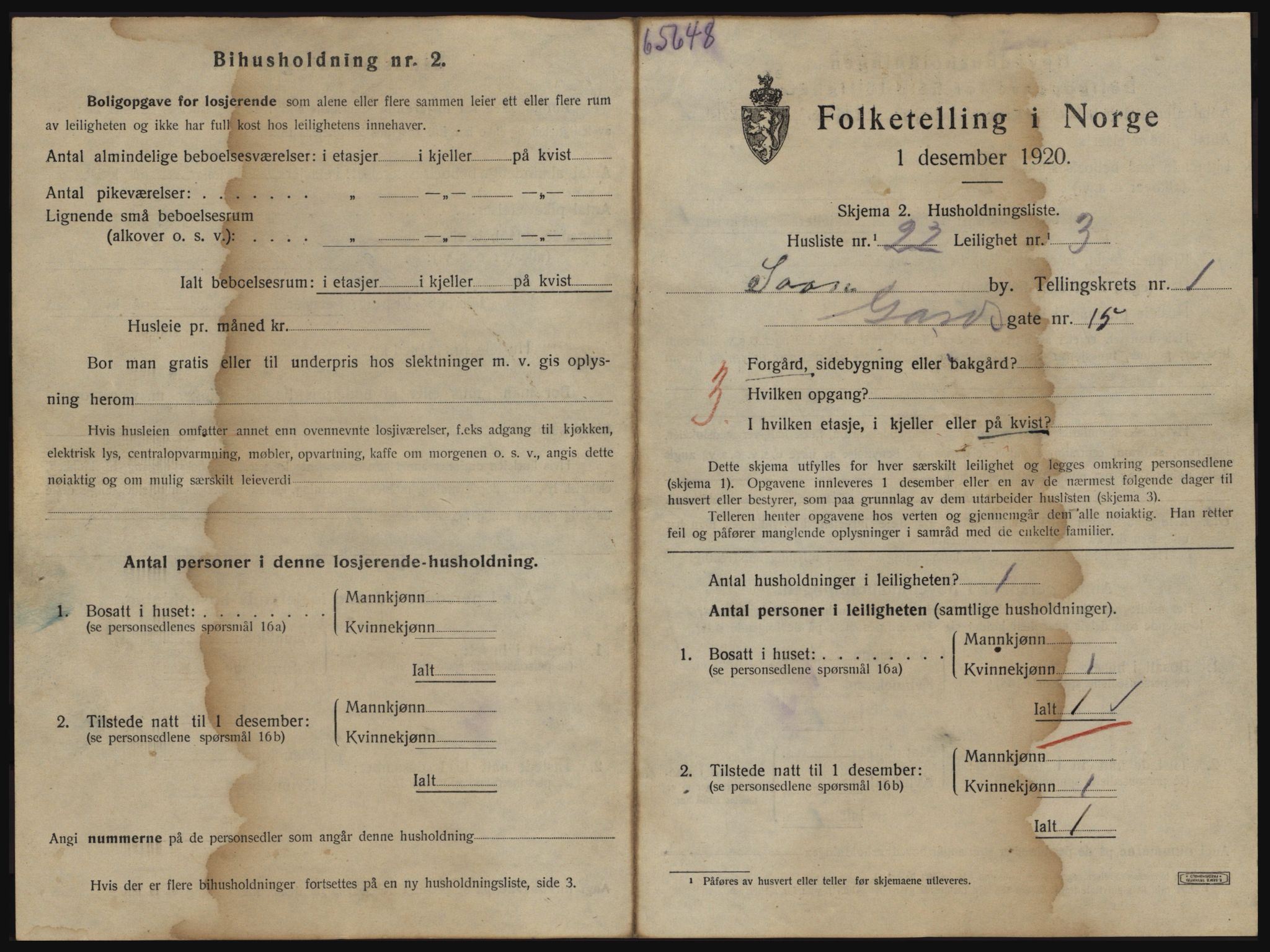 SAO, 1920 census for Son, 1920, p. 280