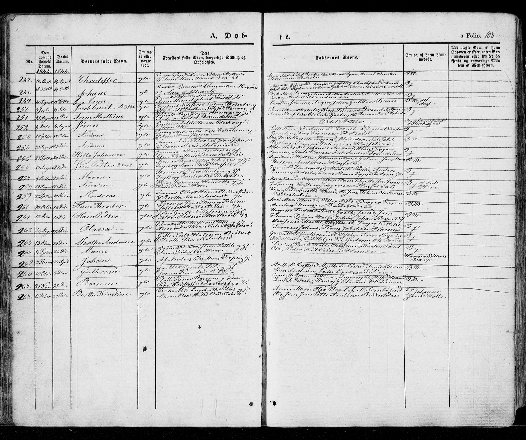 Eiker kirkebøker, AV/SAKO-A-4/G/Ga/L0002: Parish register (copy) no. I 2, 1832-1856, p. 108