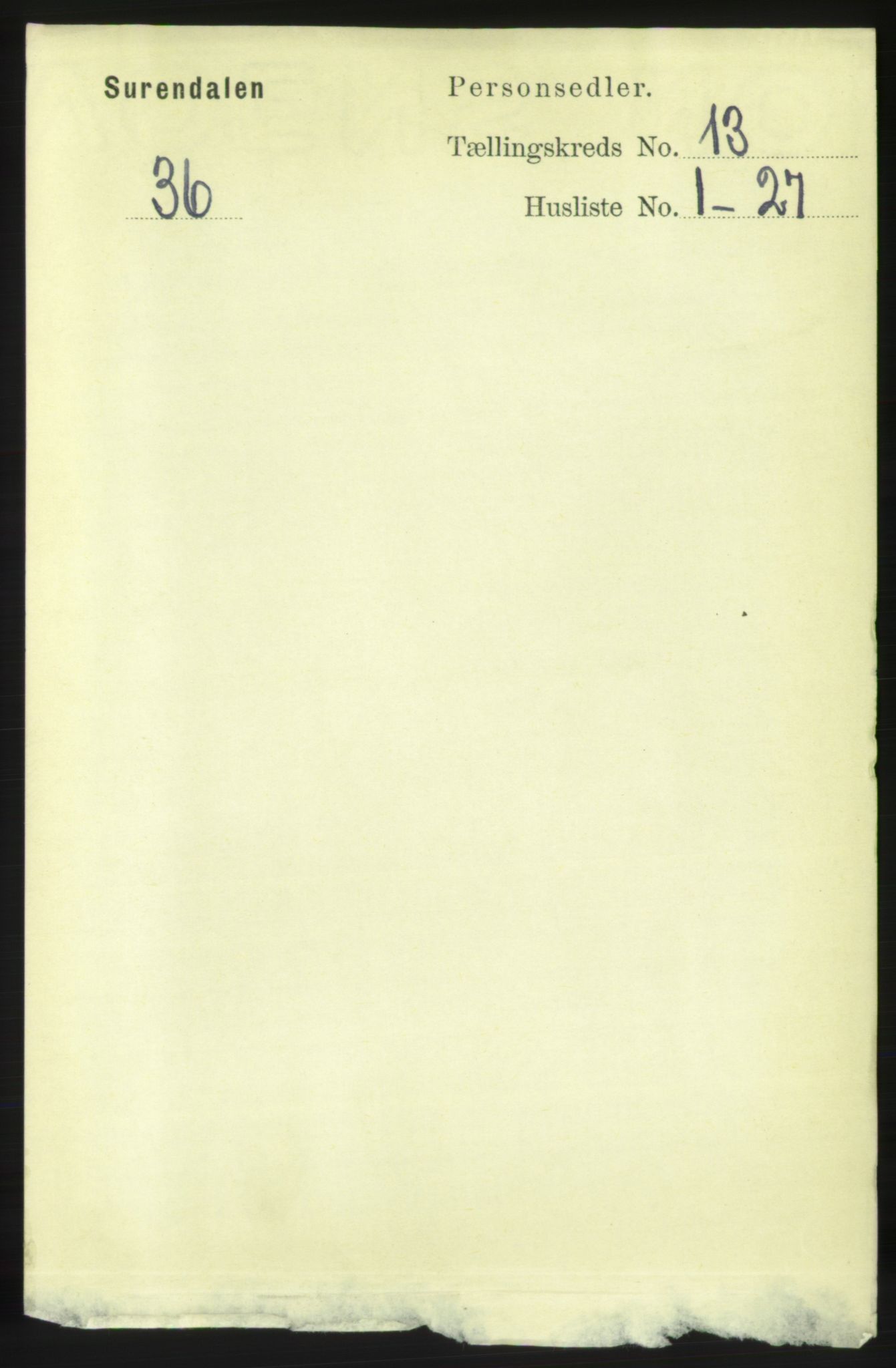 RA, 1891 census for 1566 Surnadal, 1891, p. 3166