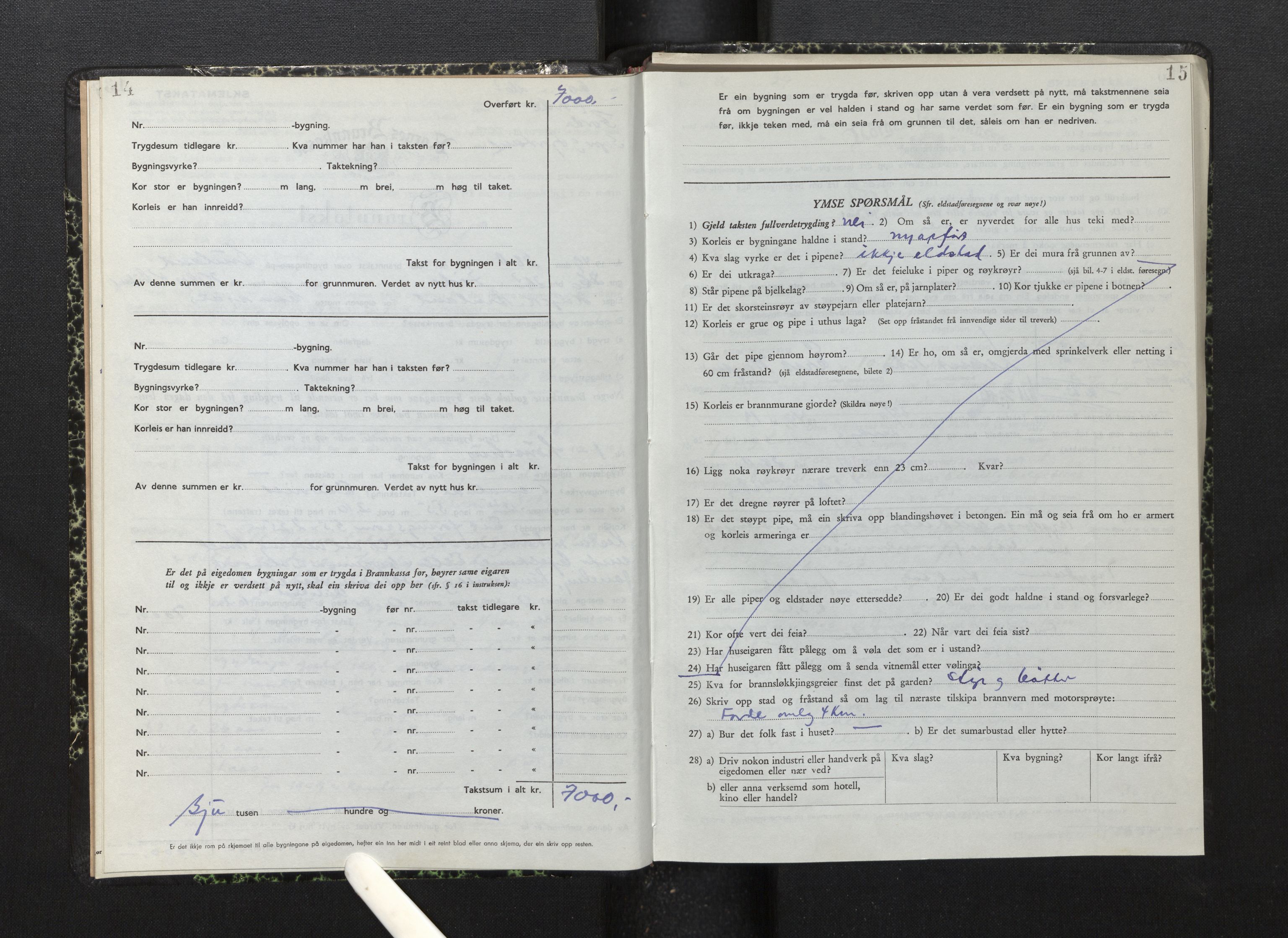 Lensmannen i Førde, SAB/A-27401/0012/L0011: Branntakstprotokoll, skjematakst, 1948-1954, p. 14-15