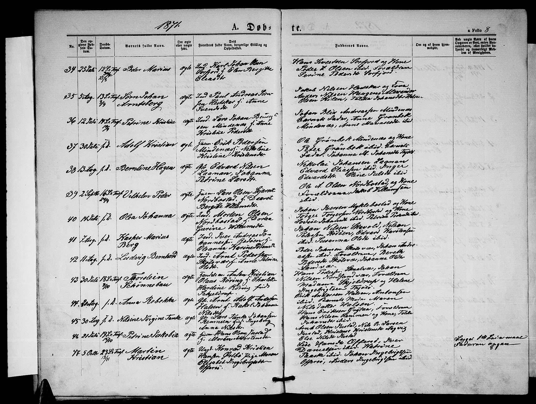 Ministerialprotokoller, klokkerbøker og fødselsregistre - Nordland, AV/SAT-A-1459/817/L0267: Parish register (copy) no. 817C02, 1870-1883, p. 8