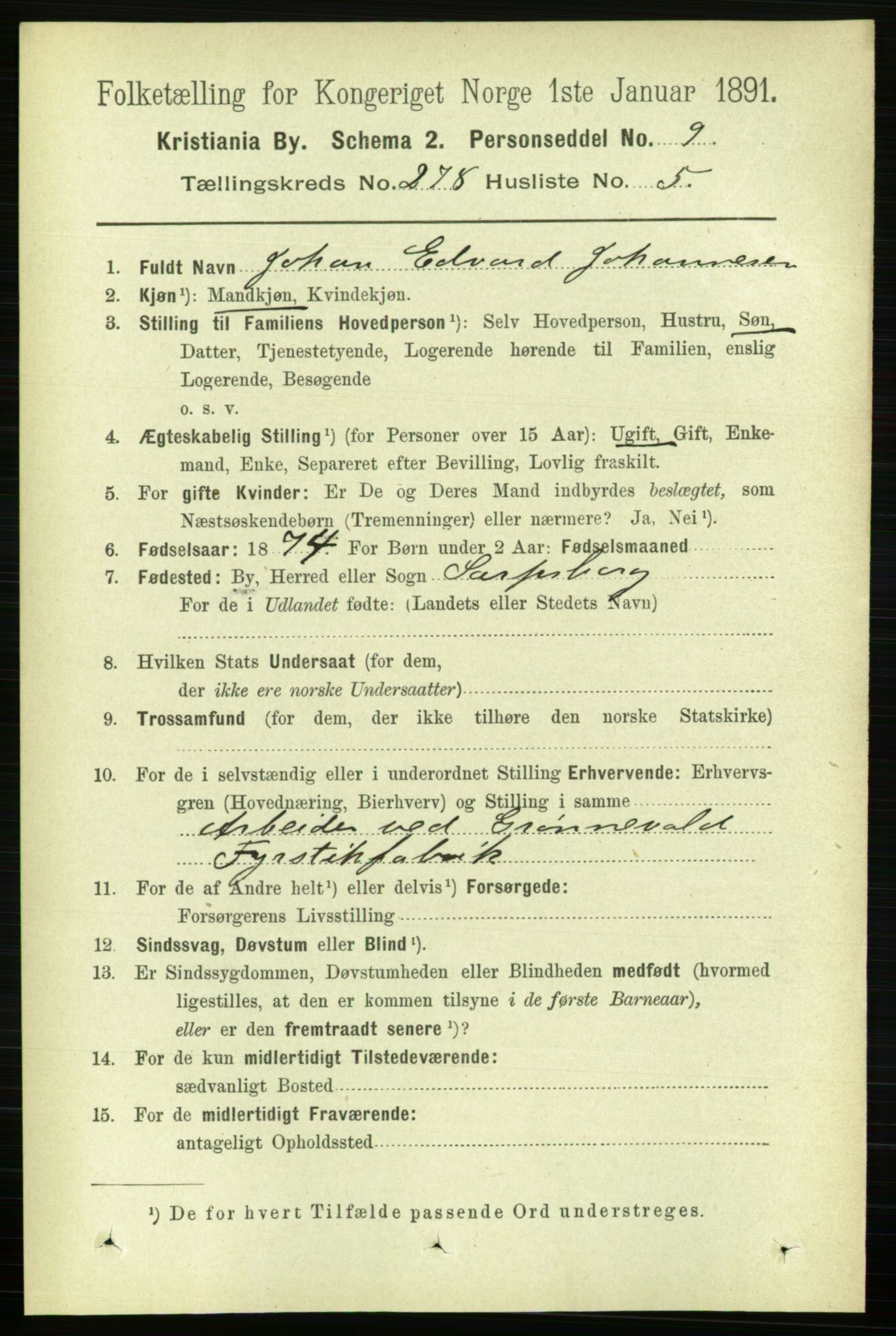 RA, 1891 census for 0301 Kristiania, 1891, p. 168894