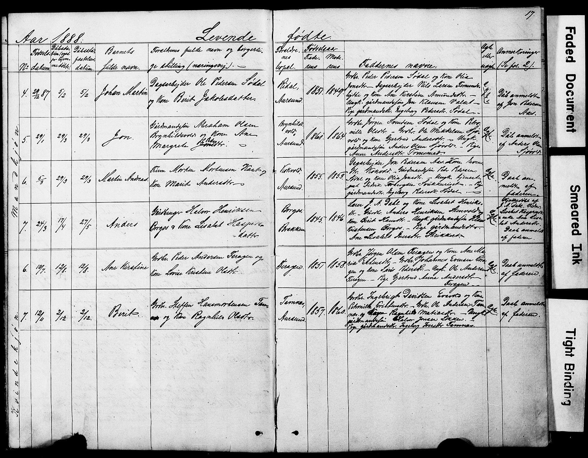 Ministerialprotokoller, klokkerbøker og fødselsregistre - Sør-Trøndelag, AV/SAT-A-1456/683/L0949: Parish register (copy) no. 683C01, 1880-1896, p. 17