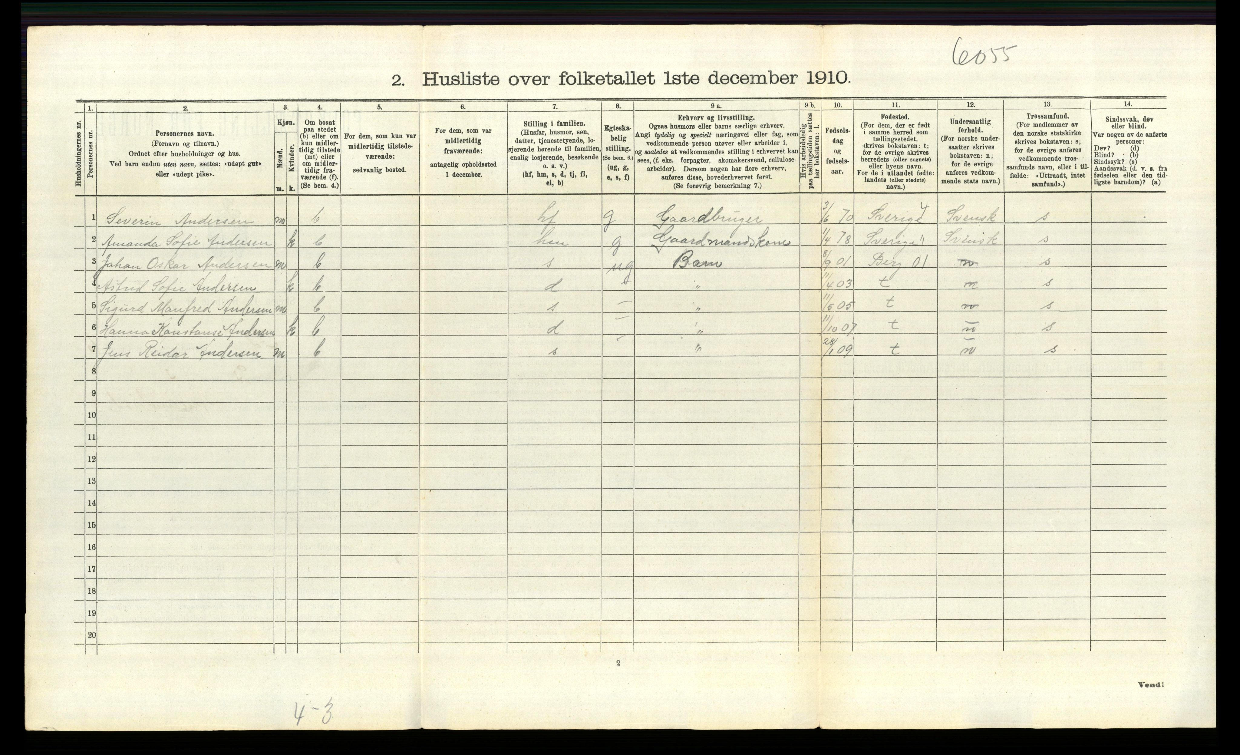 RA, 1910 census for Idd, 1910, p. 1629