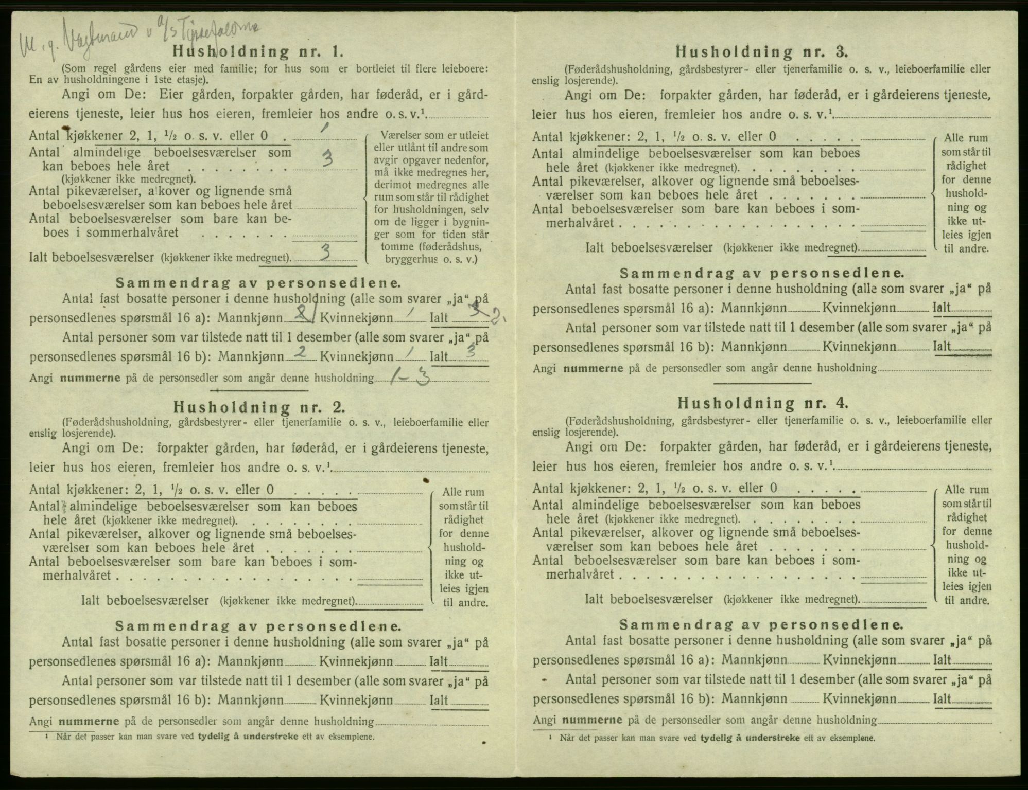 SAB, 1920 census for Odda, 1920, p. 1151