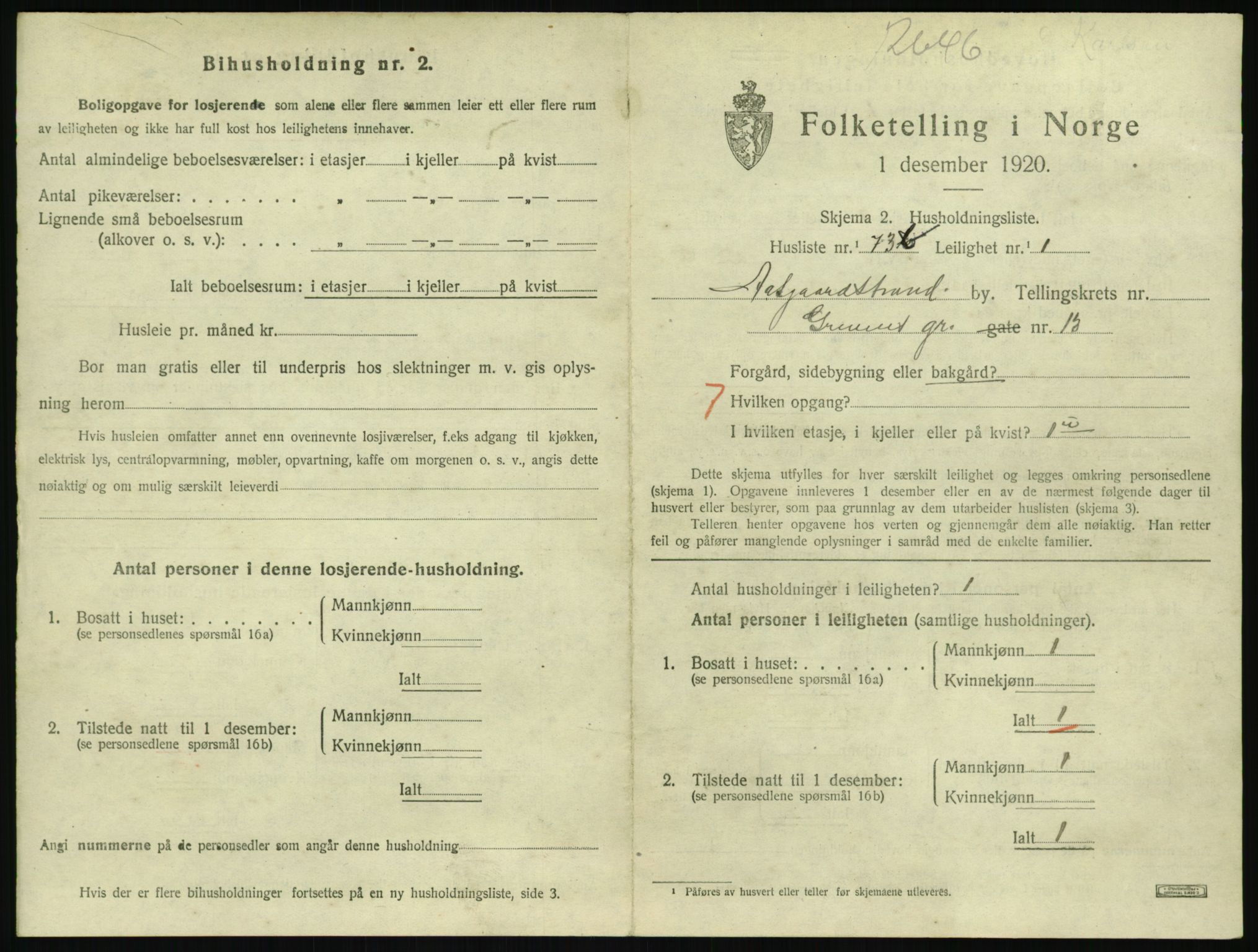 SAKO, 1920 census for Åsgårdstrand, 1920, p. 505