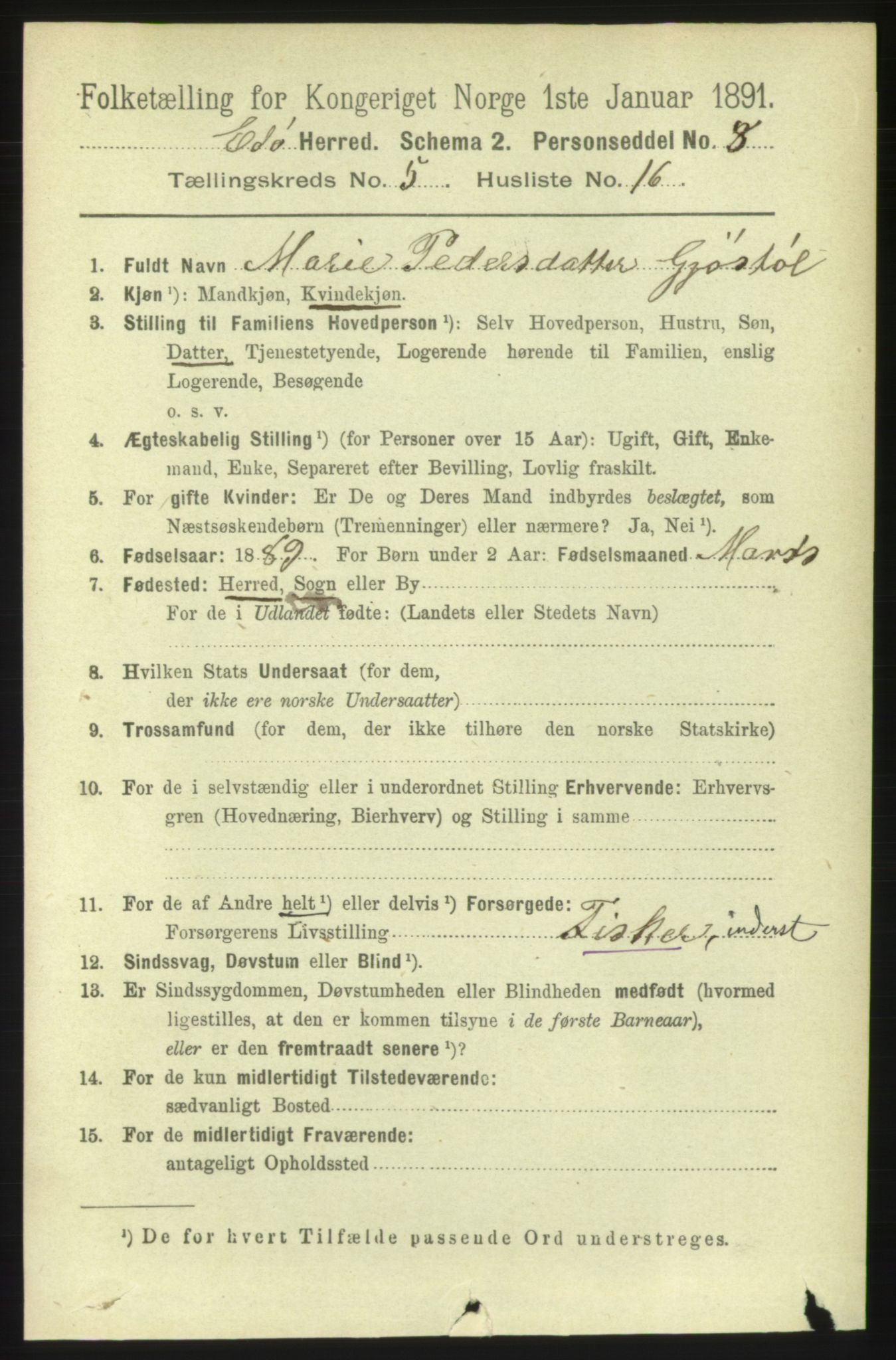 RA, 1891 census for 1573 Edøy, 1891, p. 1320