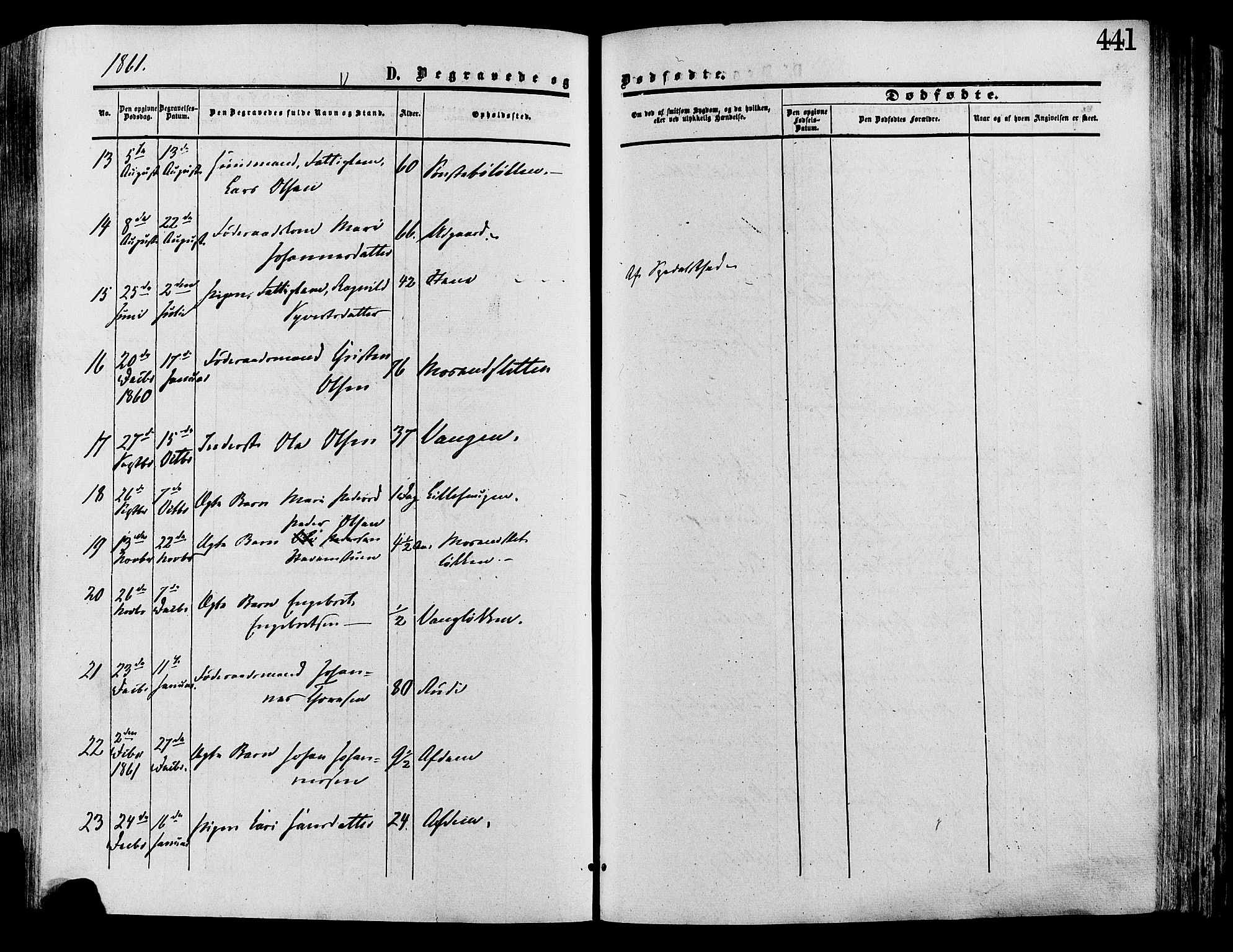 Lesja prestekontor, SAH/PREST-068/H/Ha/Haa/L0008: Parish register (official) no. 8, 1854-1880, p. 441