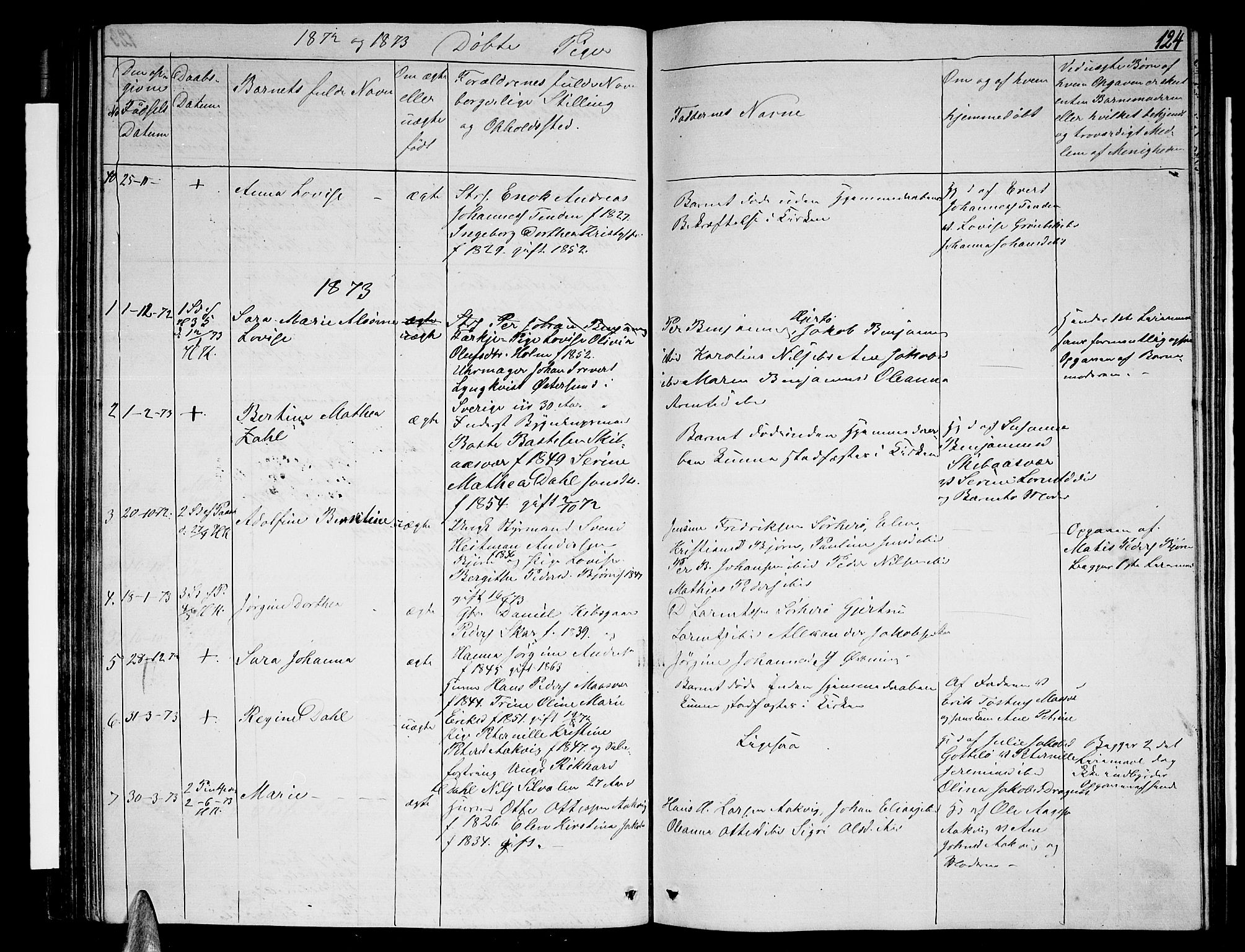 Ministerialprotokoller, klokkerbøker og fødselsregistre - Nordland, AV/SAT-A-1459/834/L0512: Parish register (copy) no. 834C03, 1862-1877, p. 124