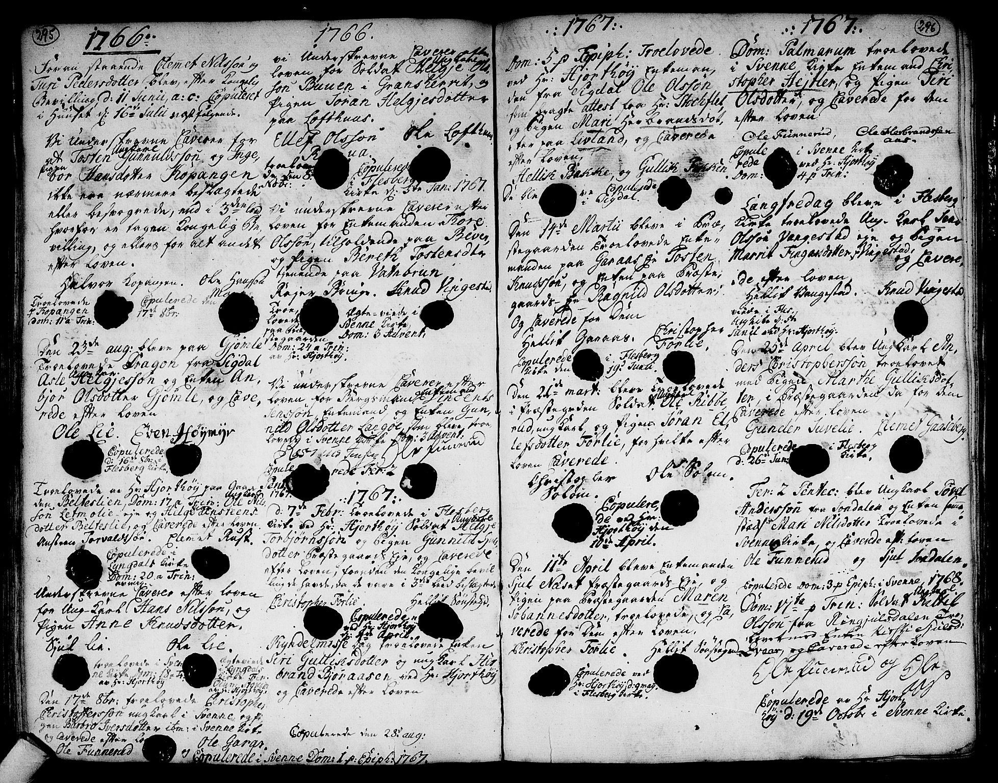Flesberg kirkebøker, SAKO/A-18/F/Fa/L0003: Parish register (official) no. I 3, 1748-1790, p. 295-296
