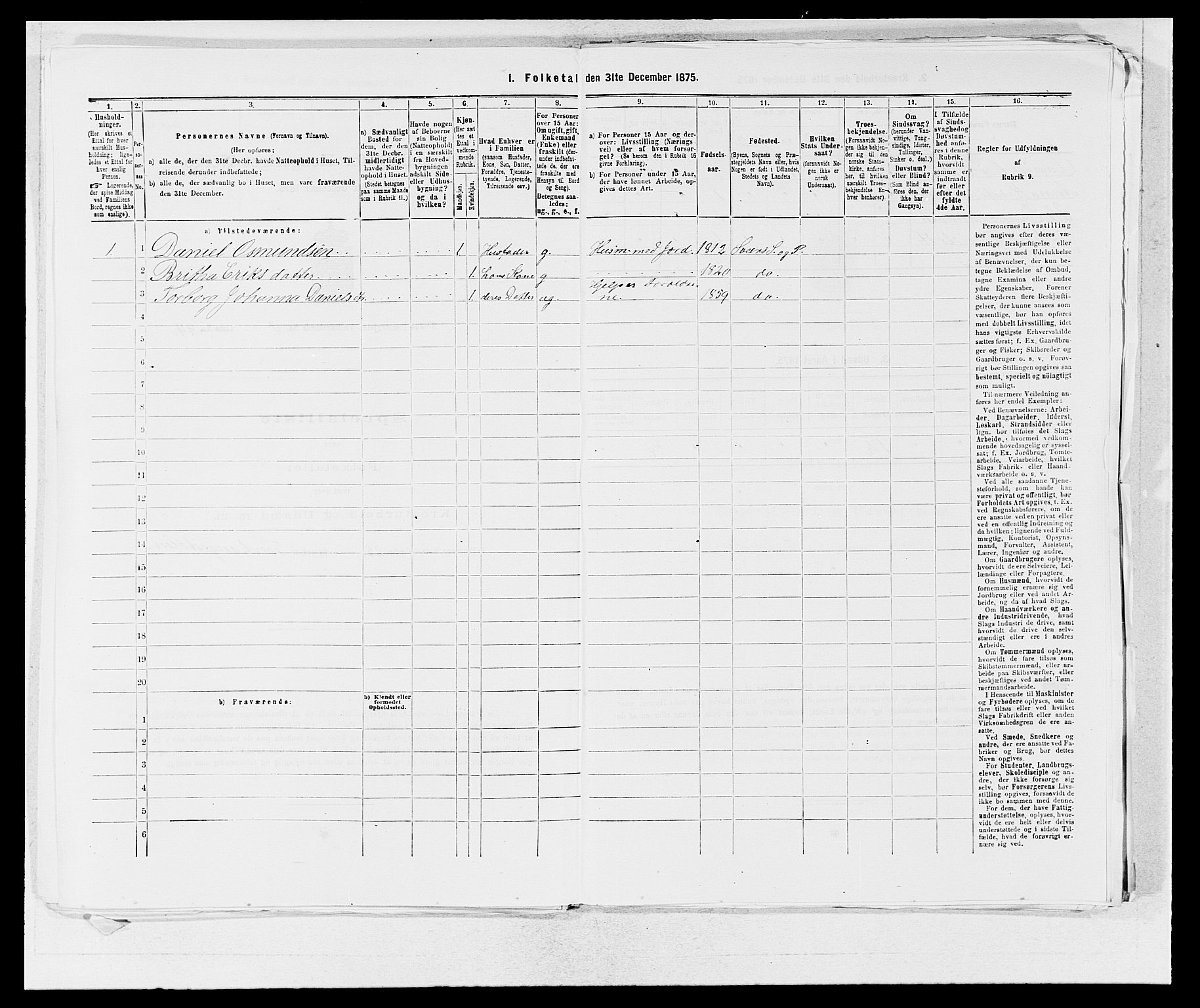 SAB, 1875 census for 1216P Sveio, 1875, p. 1188