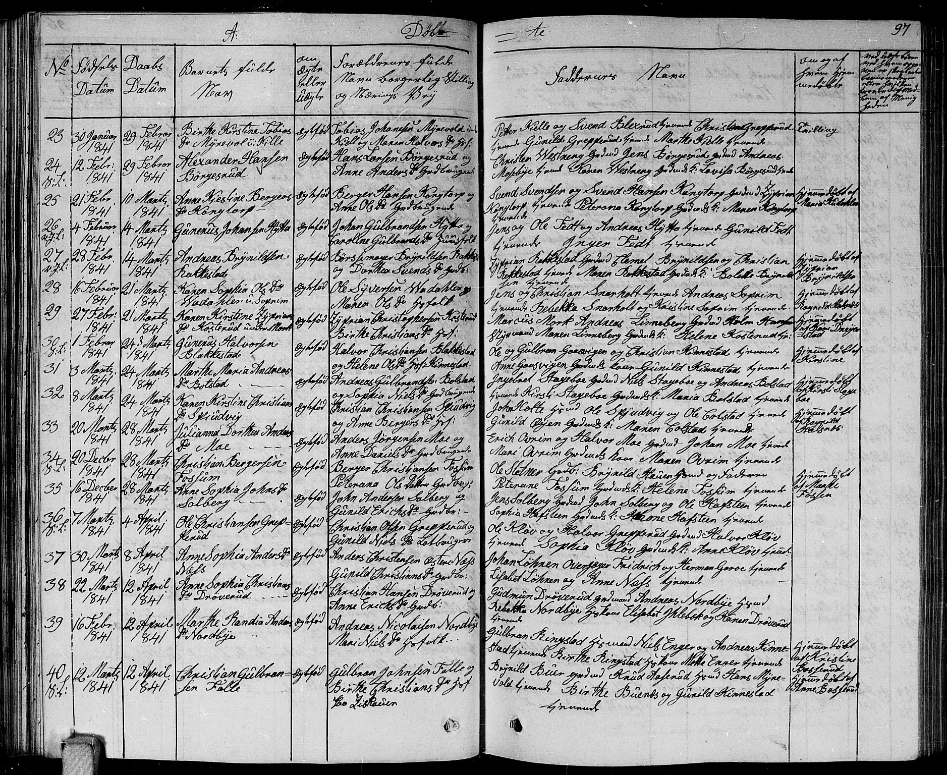 Høland prestekontor Kirkebøker, AV/SAO-A-10346a/G/Ga/L0002: Parish register (copy) no. I 2, 1827-1845, p. 97