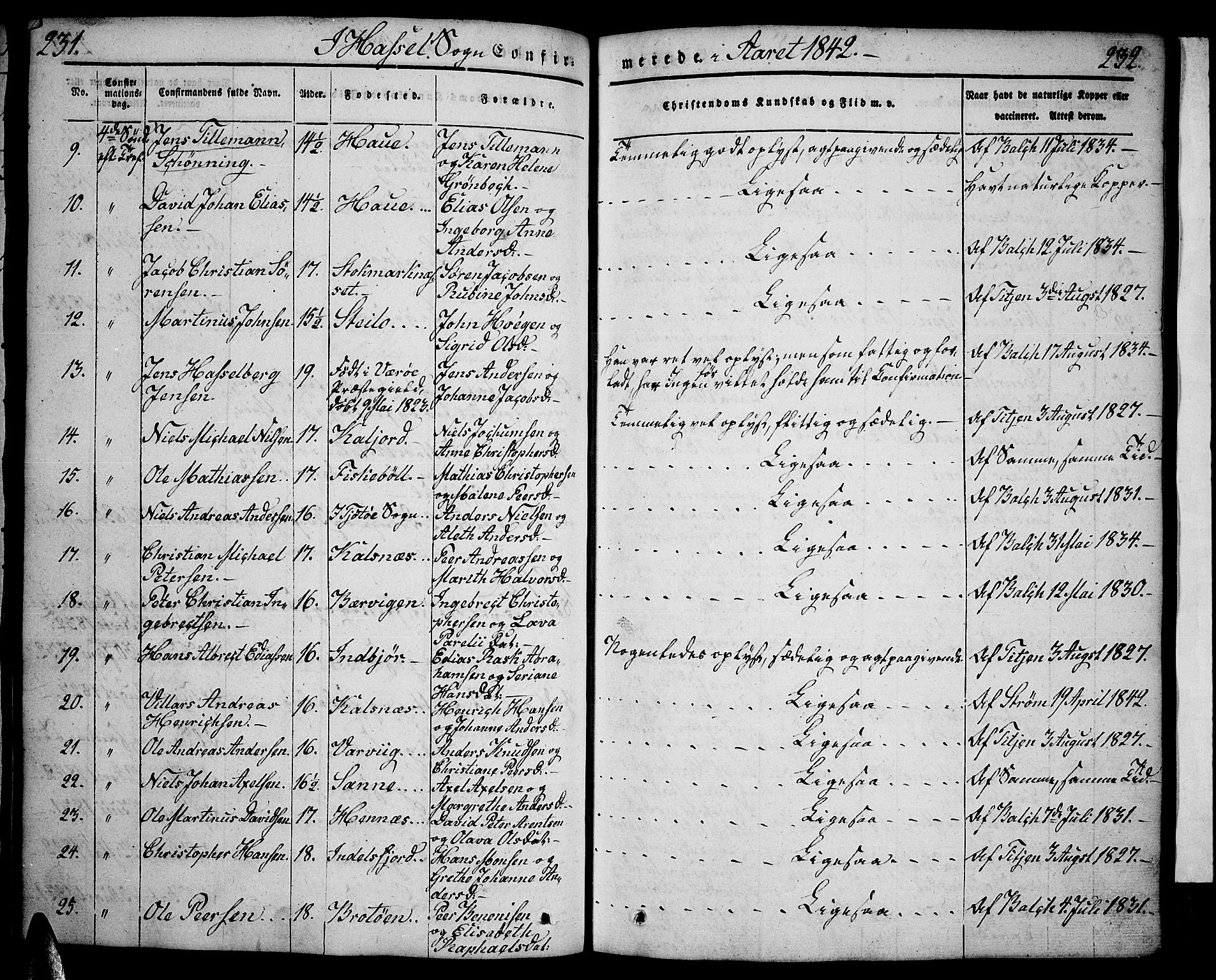 Ministerialprotokoller, klokkerbøker og fødselsregistre - Nordland, AV/SAT-A-1459/888/L1239: Parish register (official) no. 888A06 /1, 1837-1849, p. 231-232