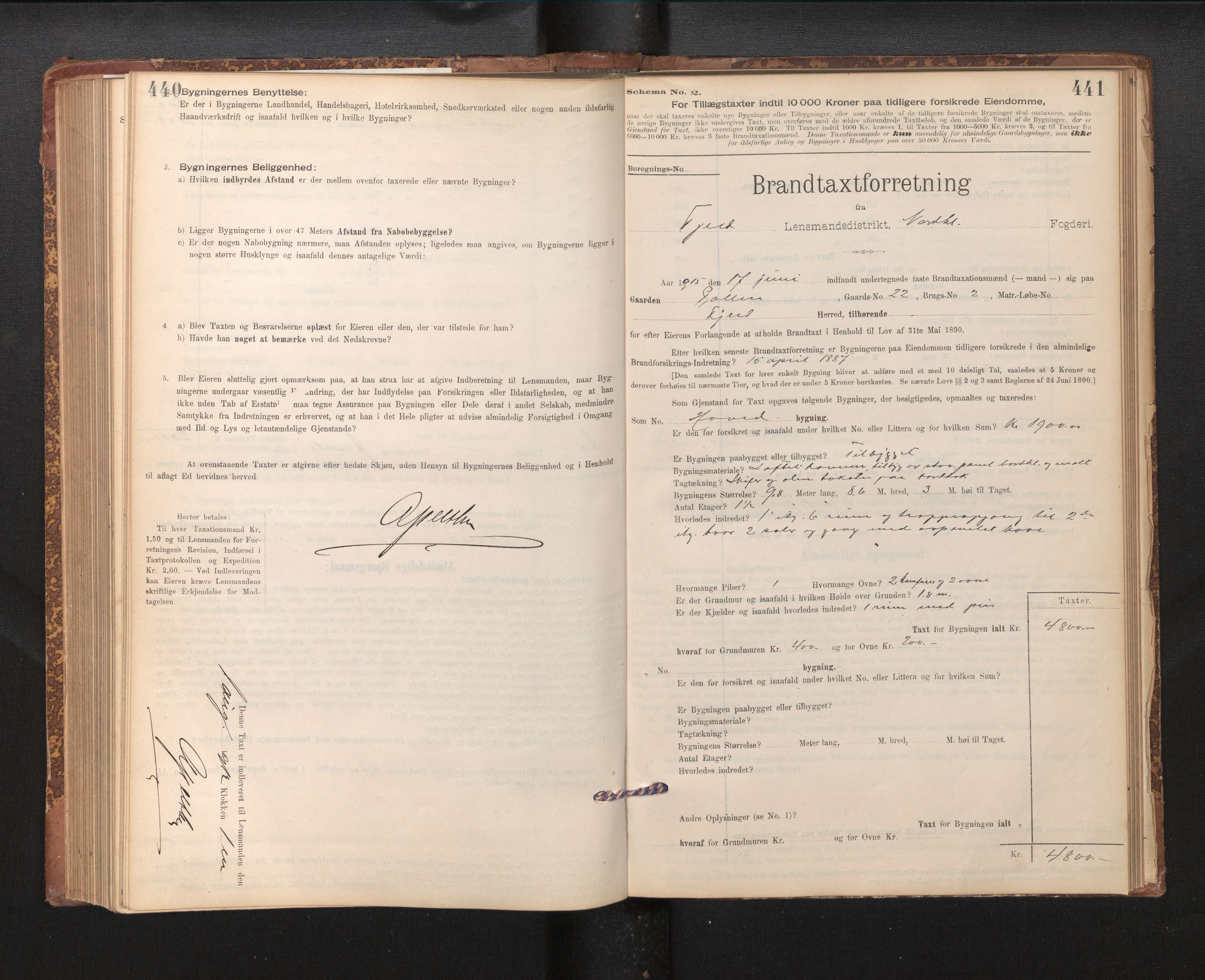 Lensmannen i Fjell, SAB/A-32301/0012/L0005: Branntakstprotokoll, skjematakst, 1895-1931, p. 440-441