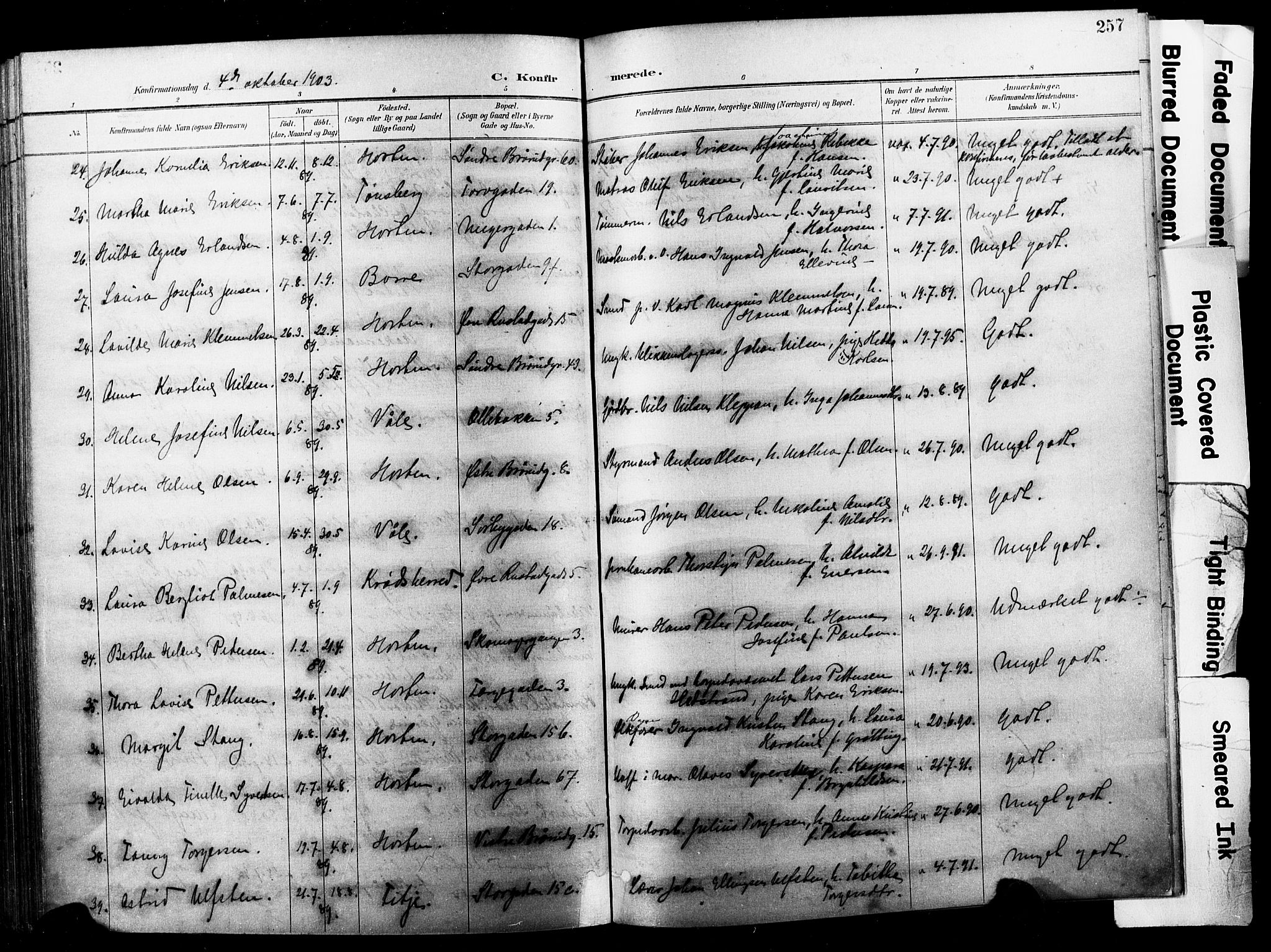 Horten kirkebøker, AV/SAKO-A-348/F/Fa/L0005: Parish register (official) no. 5, 1896-1904, p. 257