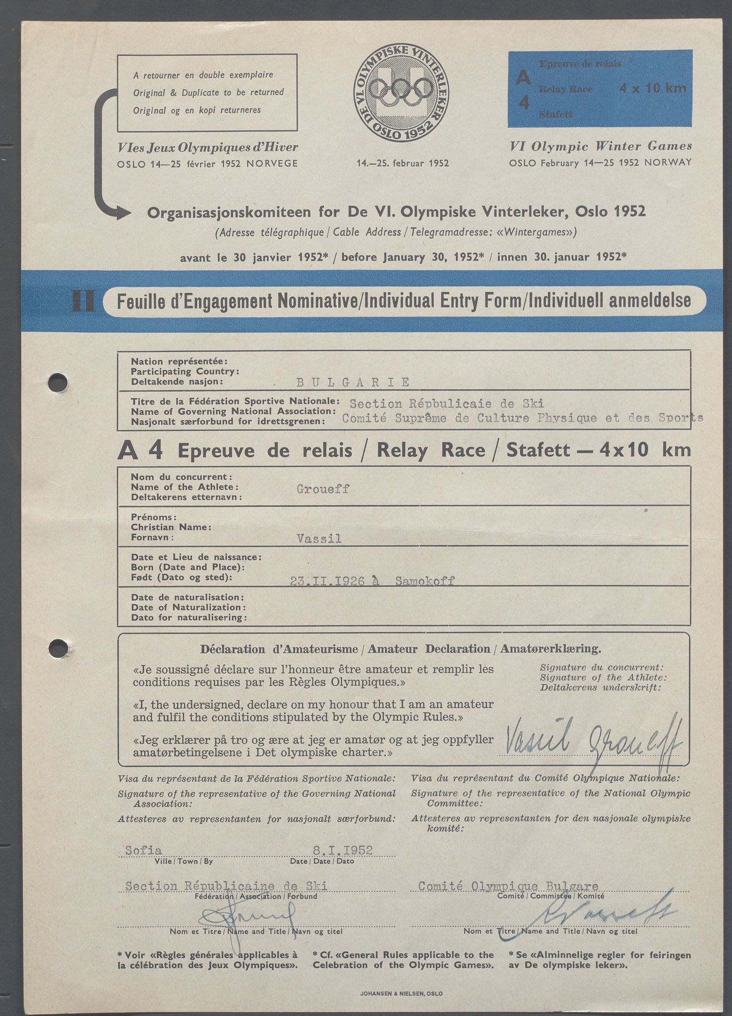 Organisasjonskomiteen for de VI. olympiske vinterleker, OBA/A-20130/H/Ha, 1951-1952, p. 189