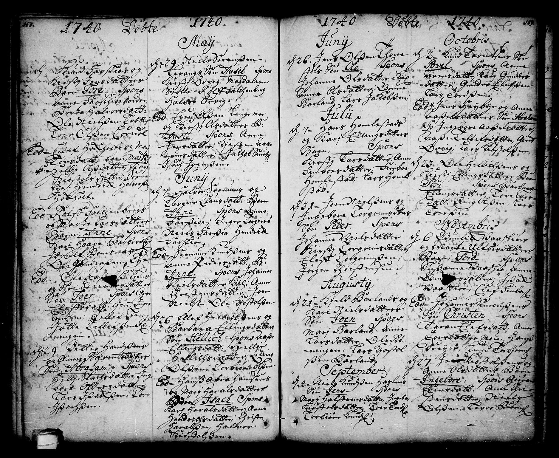 Sannidal kirkebøker, AV/SAKO-A-296/F/Fa/L0001: Parish register (official) no. 1, 1702-1766, p. 168-169