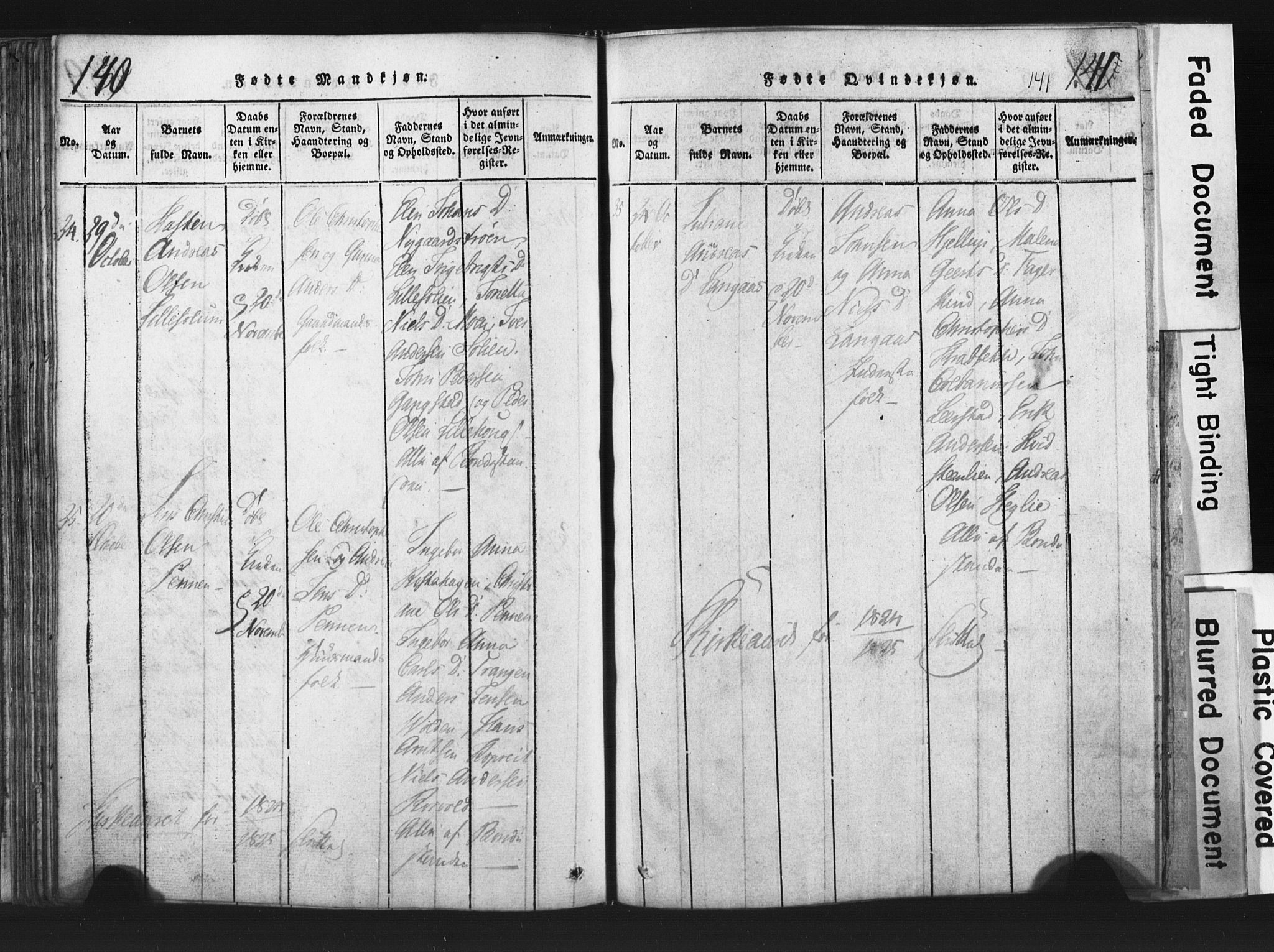Ministerialprotokoller, klokkerbøker og fødselsregistre - Nord-Trøndelag, SAT/A-1458/701/L0017: Parish register (copy) no. 701C01, 1817-1825, p. 140-141