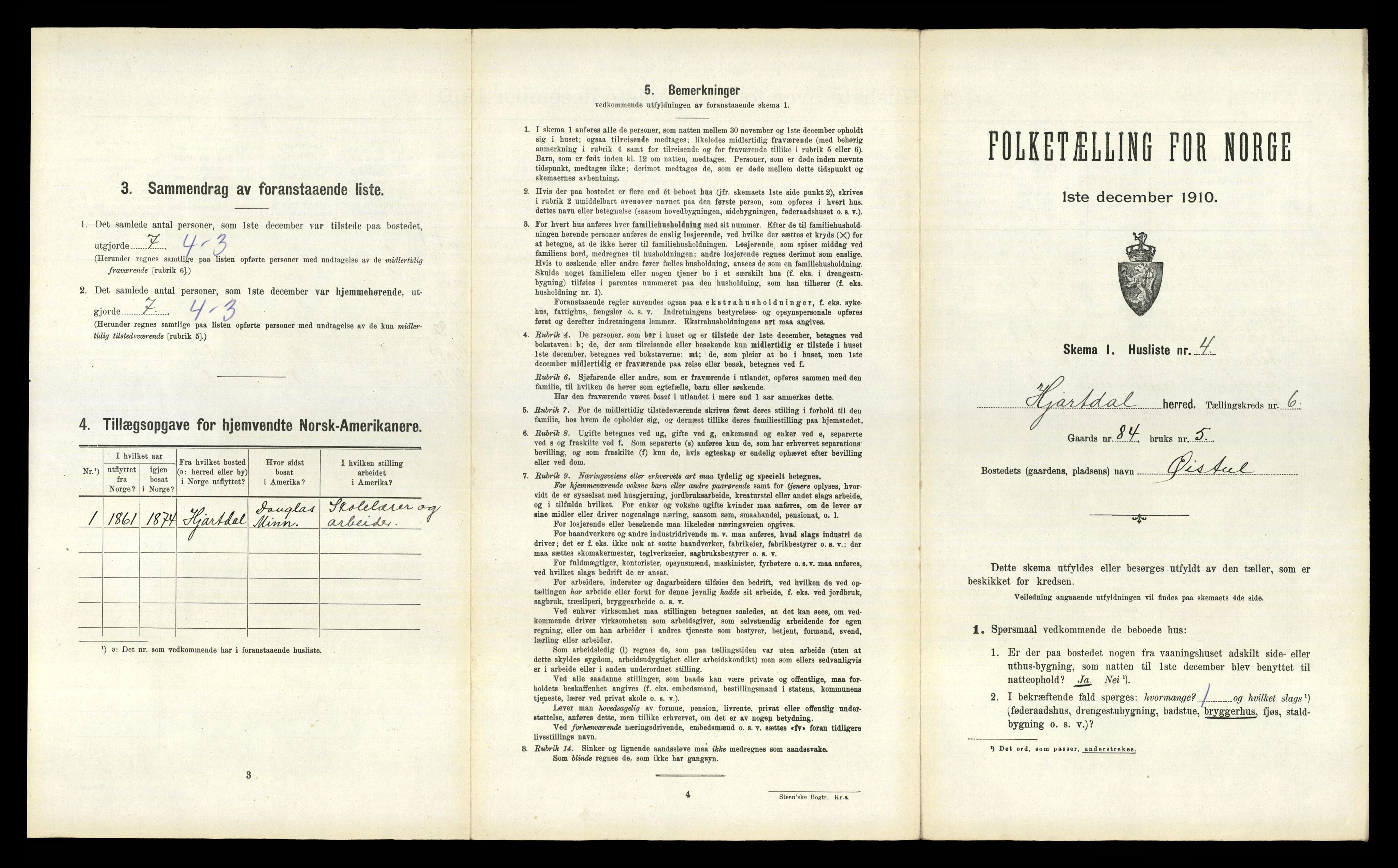 RA, 1910 census for Hjartdal, 1910, p. 668