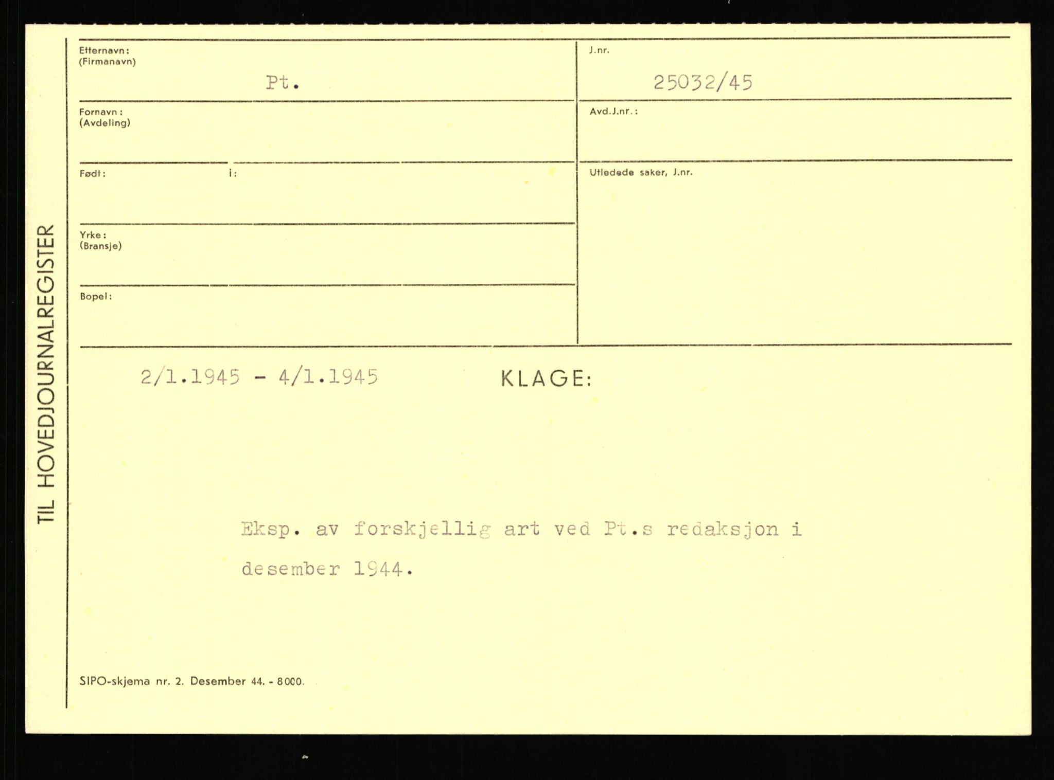 Statspolitiet - Hovedkontoret / Osloavdelingen, AV/RA-S-1329/C/Ca/L0012: Oanæs - Quistgaard	, 1943-1945, p. 4924