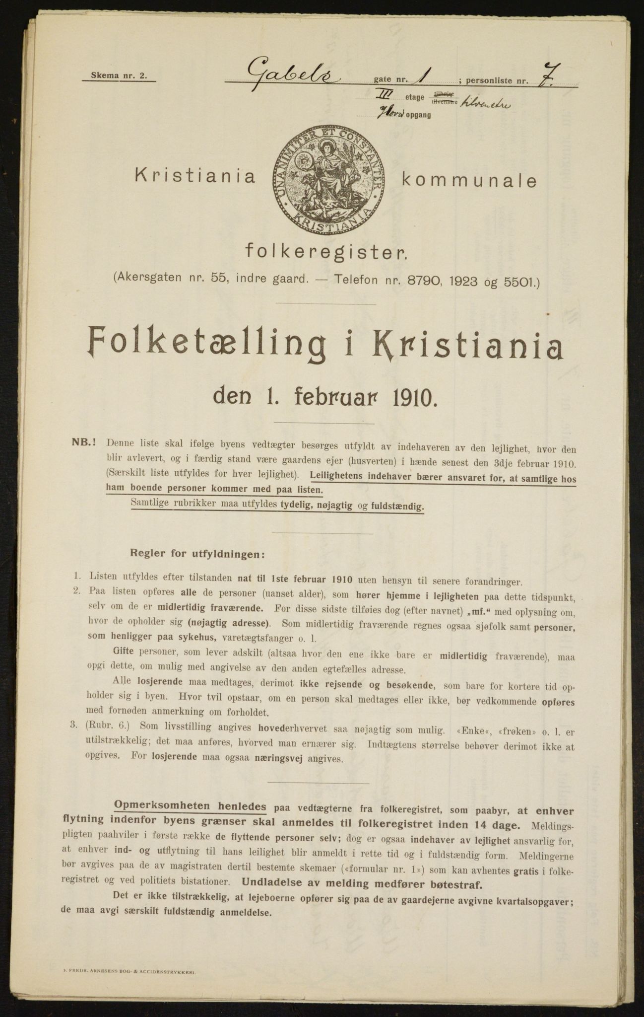 OBA, Municipal Census 1910 for Kristiania, 1910, p. 27113