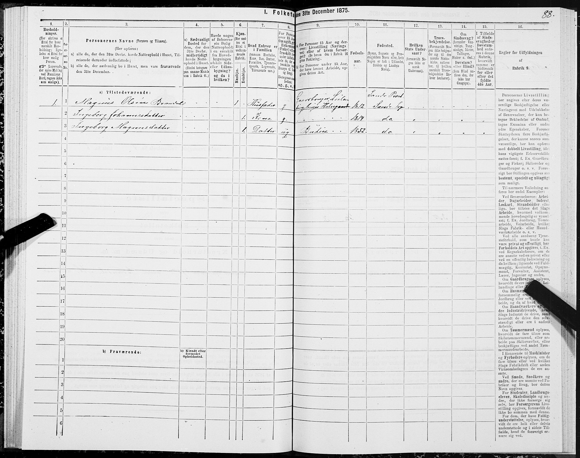 SAT, 1875 census for 1514P Sande, 1875, p. 2088