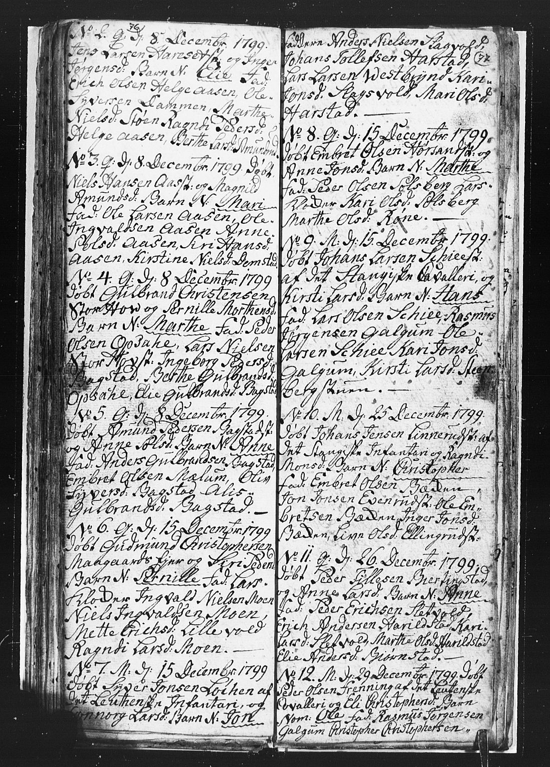 Romedal prestekontor, SAH/PREST-004/L/L0002: Parish register (copy) no. 2, 1795-1800, p. 76-77