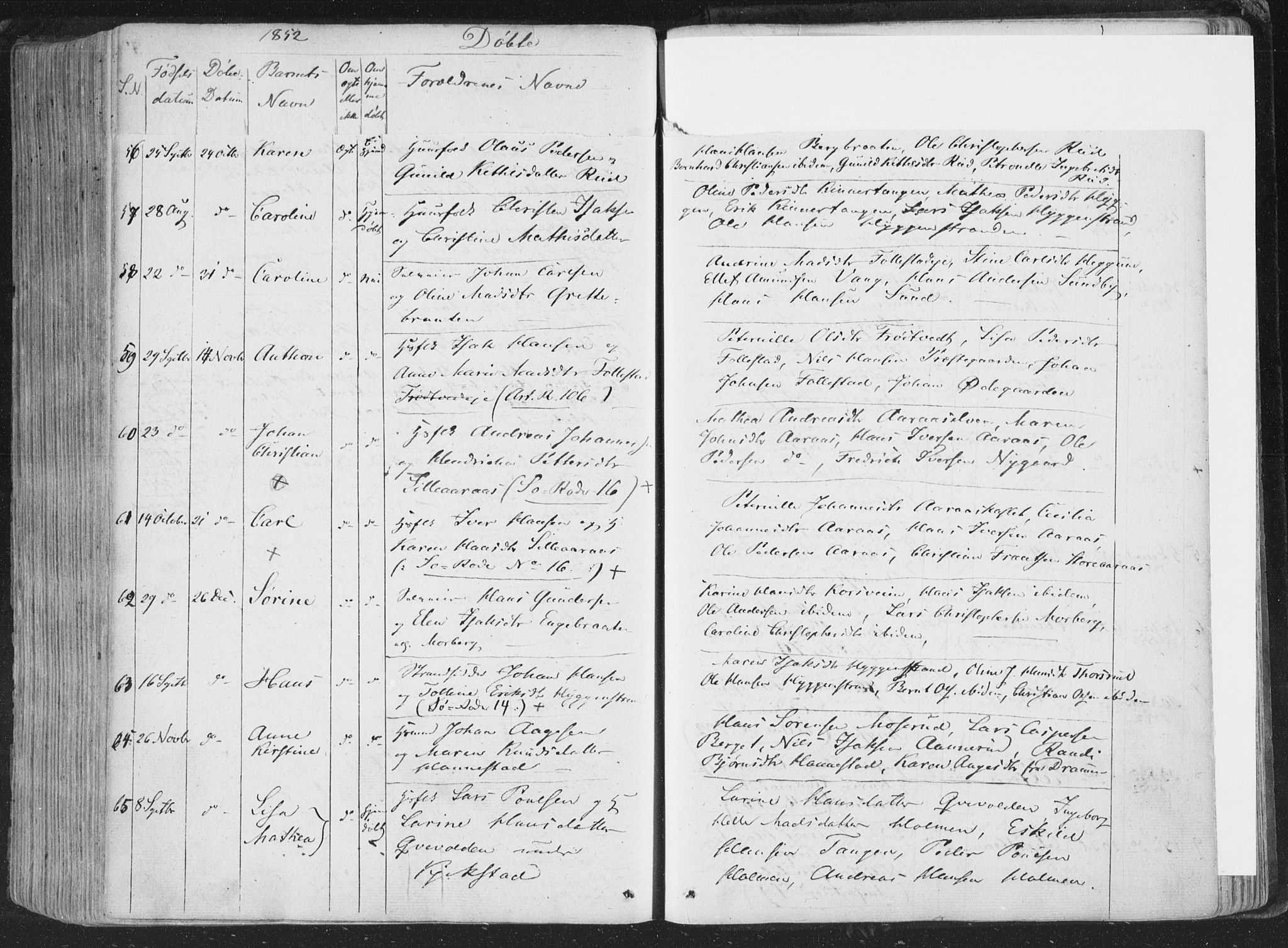 Røyken kirkebøker, SAKO/A-241/F/Fa/L0005: Parish register (official) no. 5, 1833-1856, p. 280