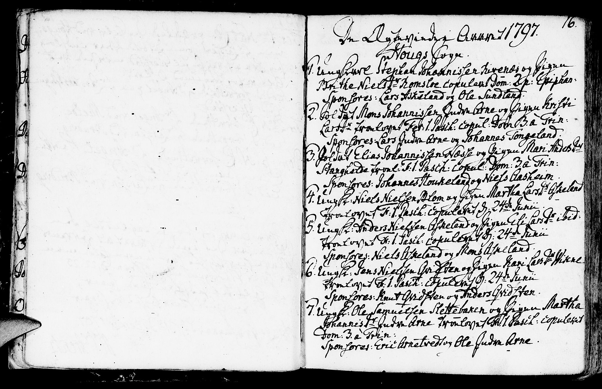 Haus sokneprestembete, SAB/A-75601/H/Haa: Parish register (official) no. A 11, 1796-1816, p. 16