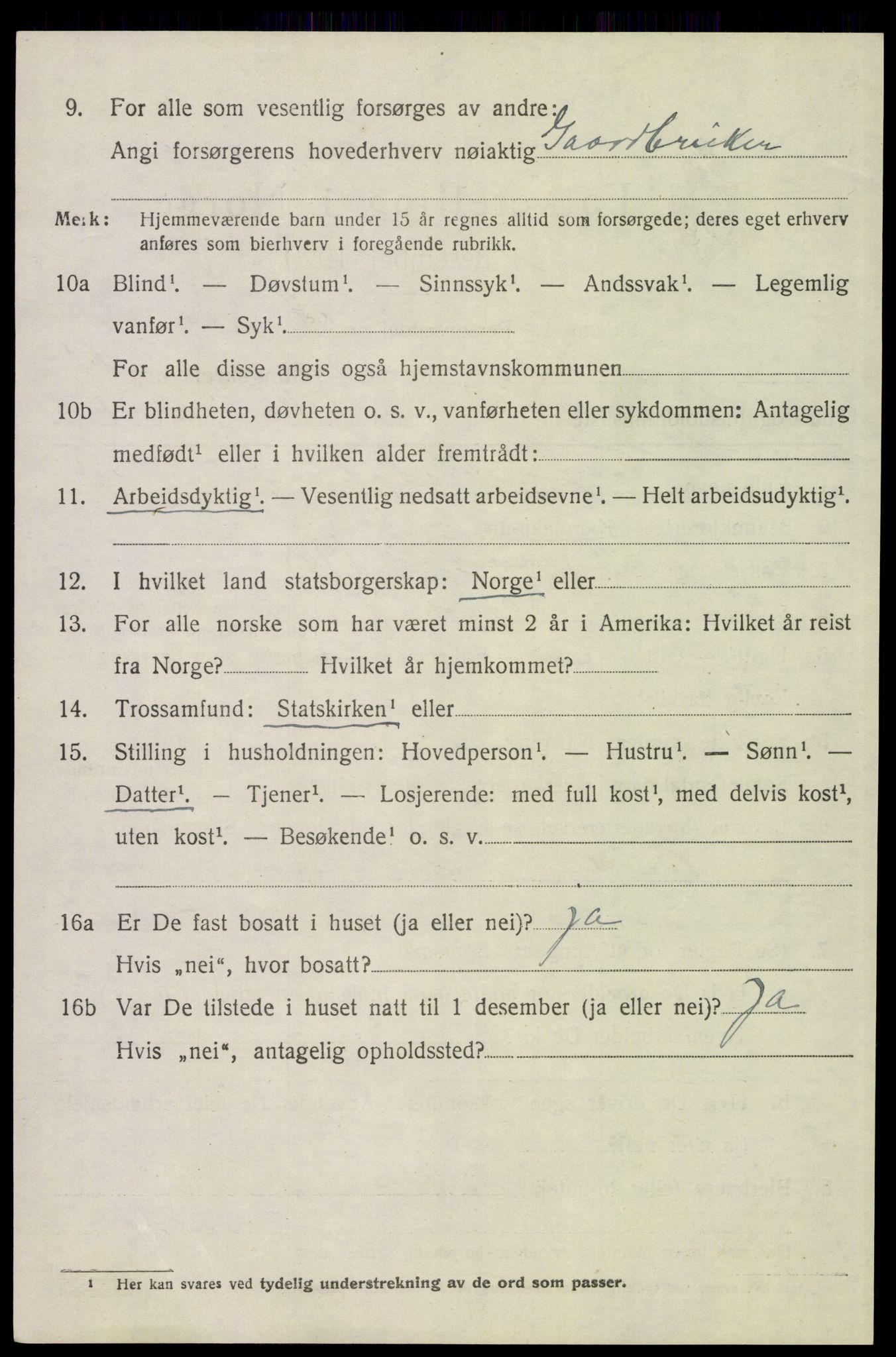 SAH, 1920 census for Tolga, 1920, p. 6674