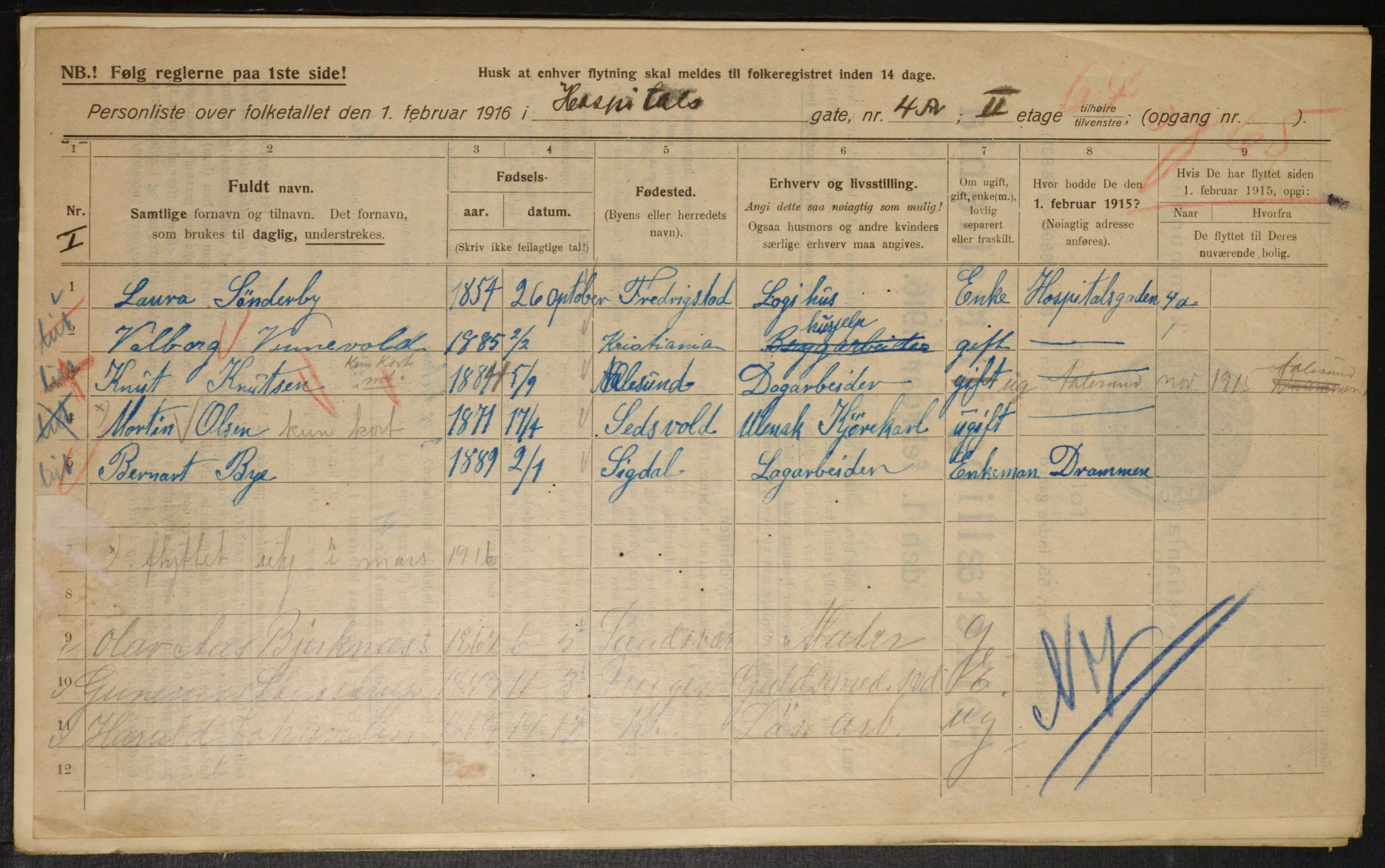 OBA, Municipal Census 1916 for Kristiania, 1916, p. 42104