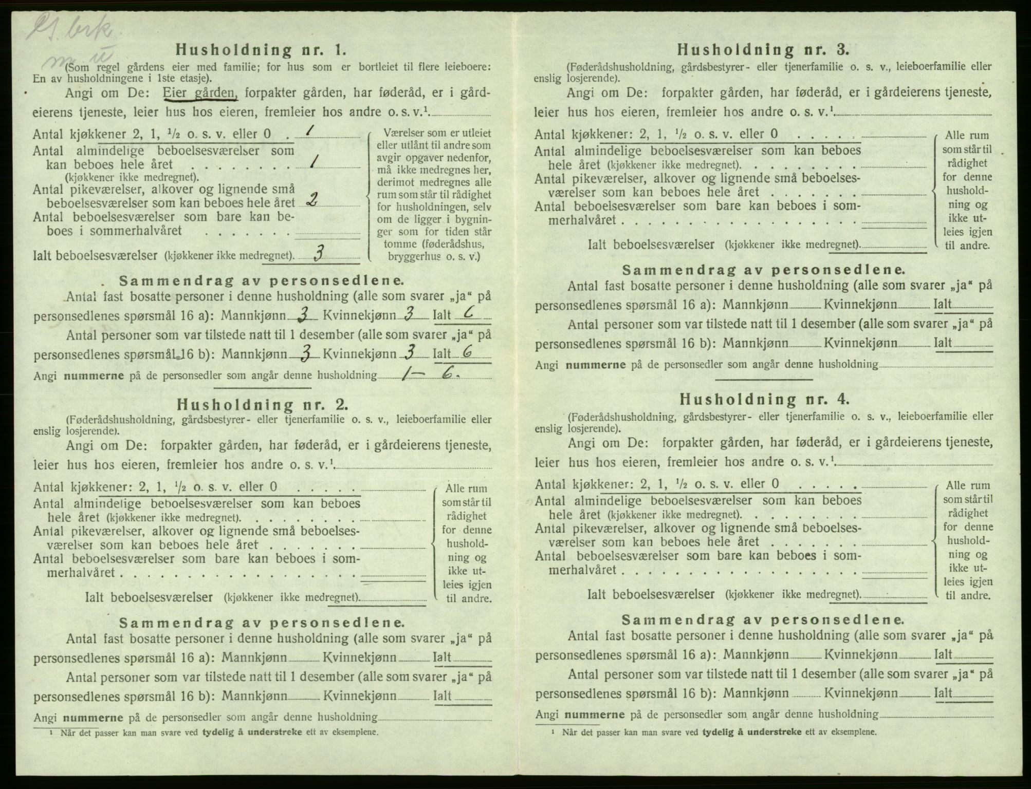 SAB, 1920 census for Granvin, 1920, p. 167