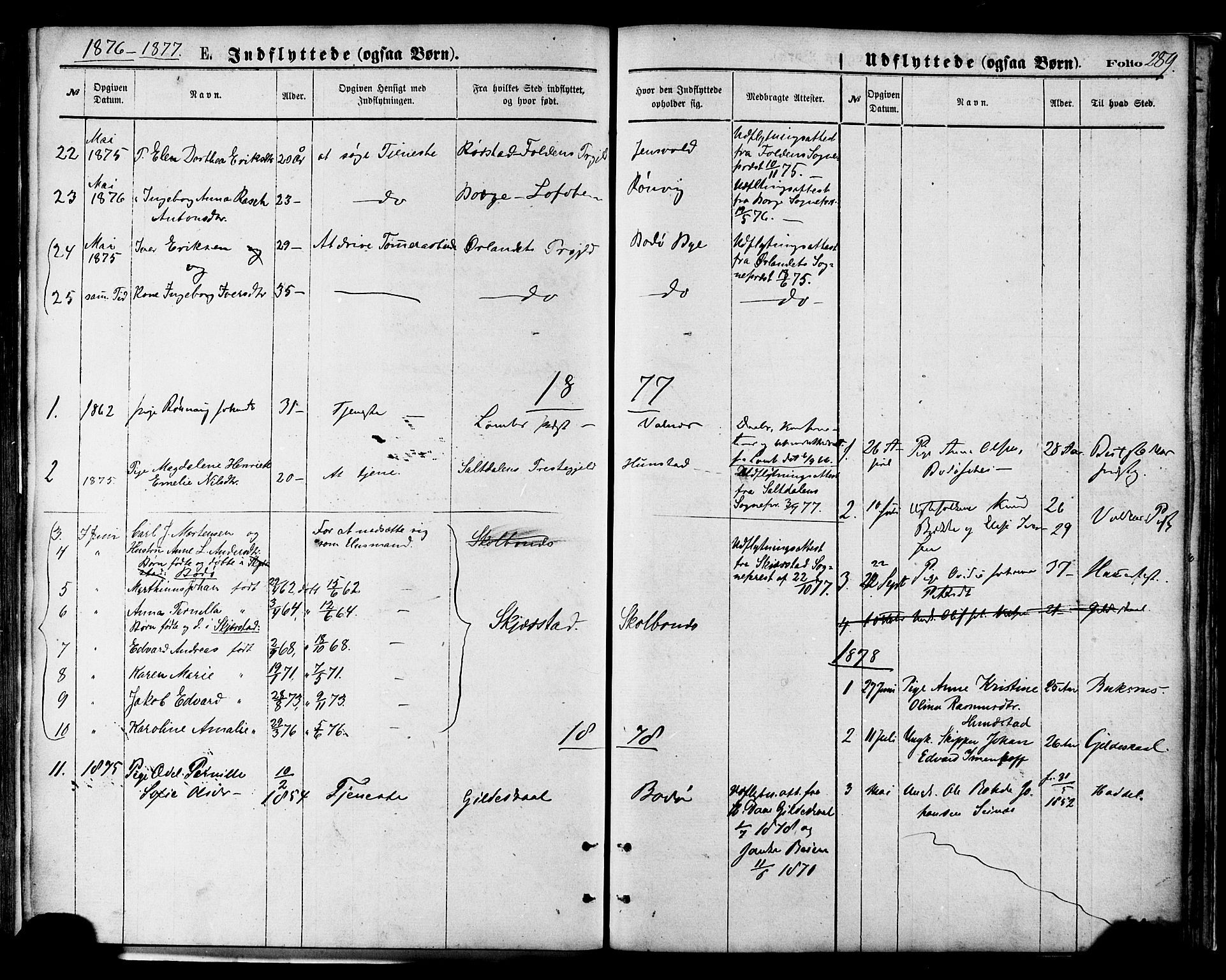 Ministerialprotokoller, klokkerbøker og fødselsregistre - Nordland, SAT/A-1459/801/L0009: Parish register (official) no. 801A09, 1876-1883, p. 289