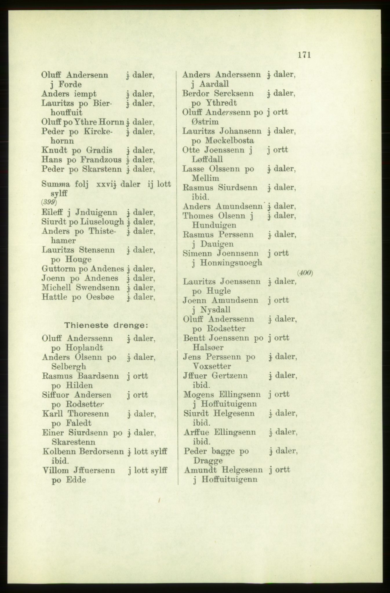 Publikasjoner utgitt av Arkivverket, PUBL/PUBL-001/C/0003: Bind 3: Skatten av Bergenhus len 1563, 1563, p. 171