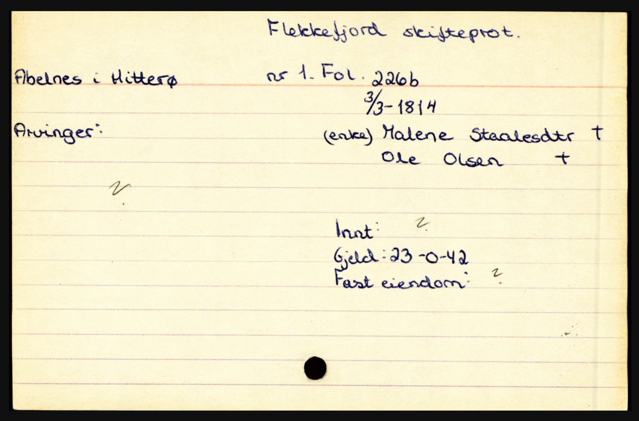 Flekkefjord sorenskriveri, AV/SAK-1221-0001/H, p. 7