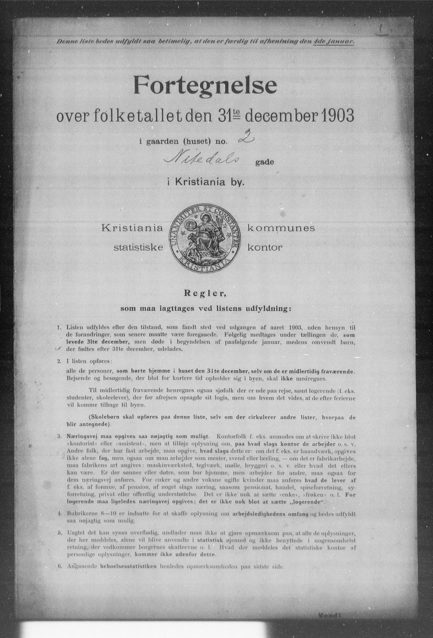 OBA, Municipal Census 1903 for Kristiania, 1903, p. 13855