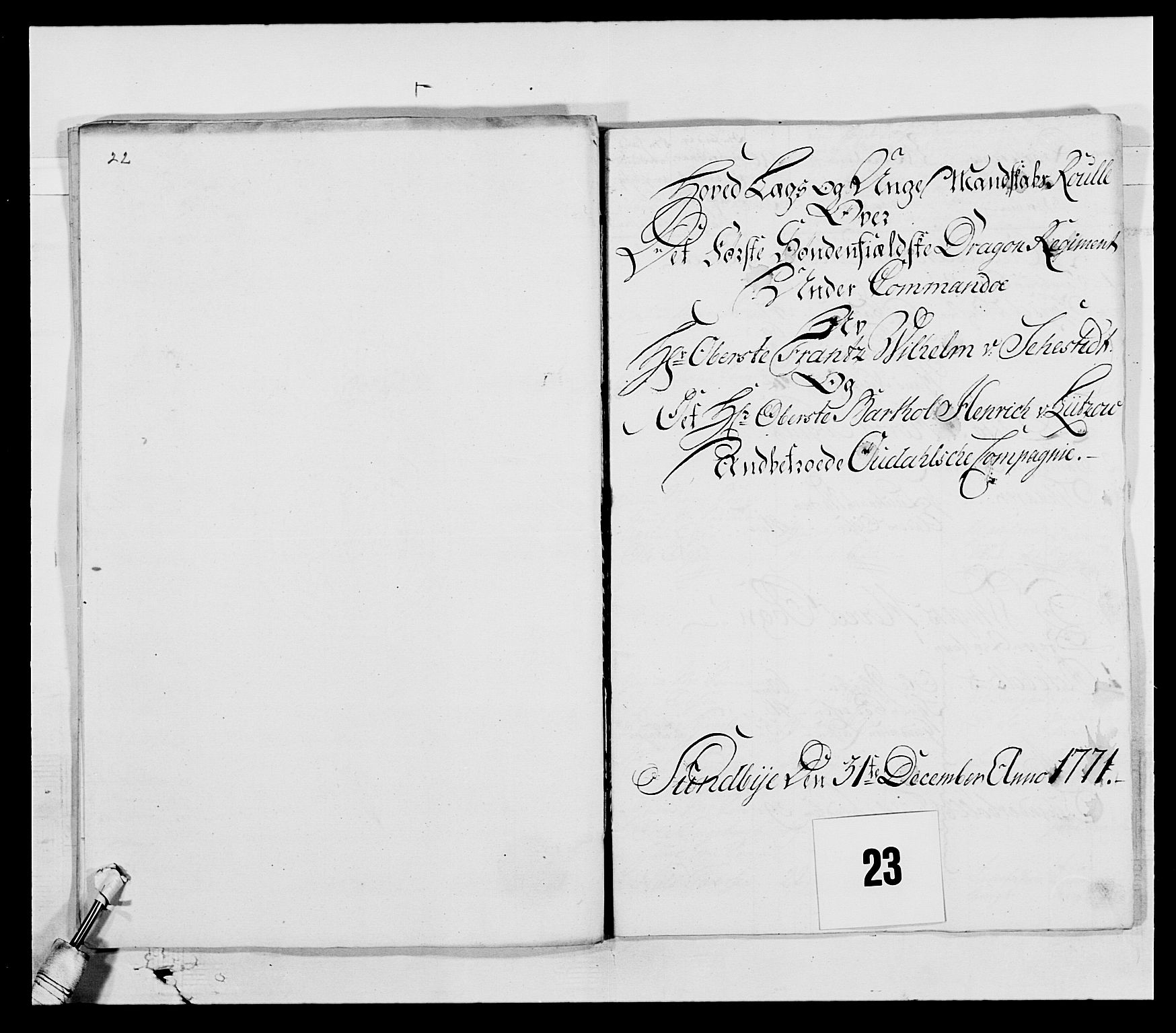 Generalitets- og kommissariatskollegiet, Det kongelige norske kommissariatskollegium, AV/RA-EA-5420/E/Eh/L0003: 1. Sønnafjelske dragonregiment, 1767-1812, p. 324