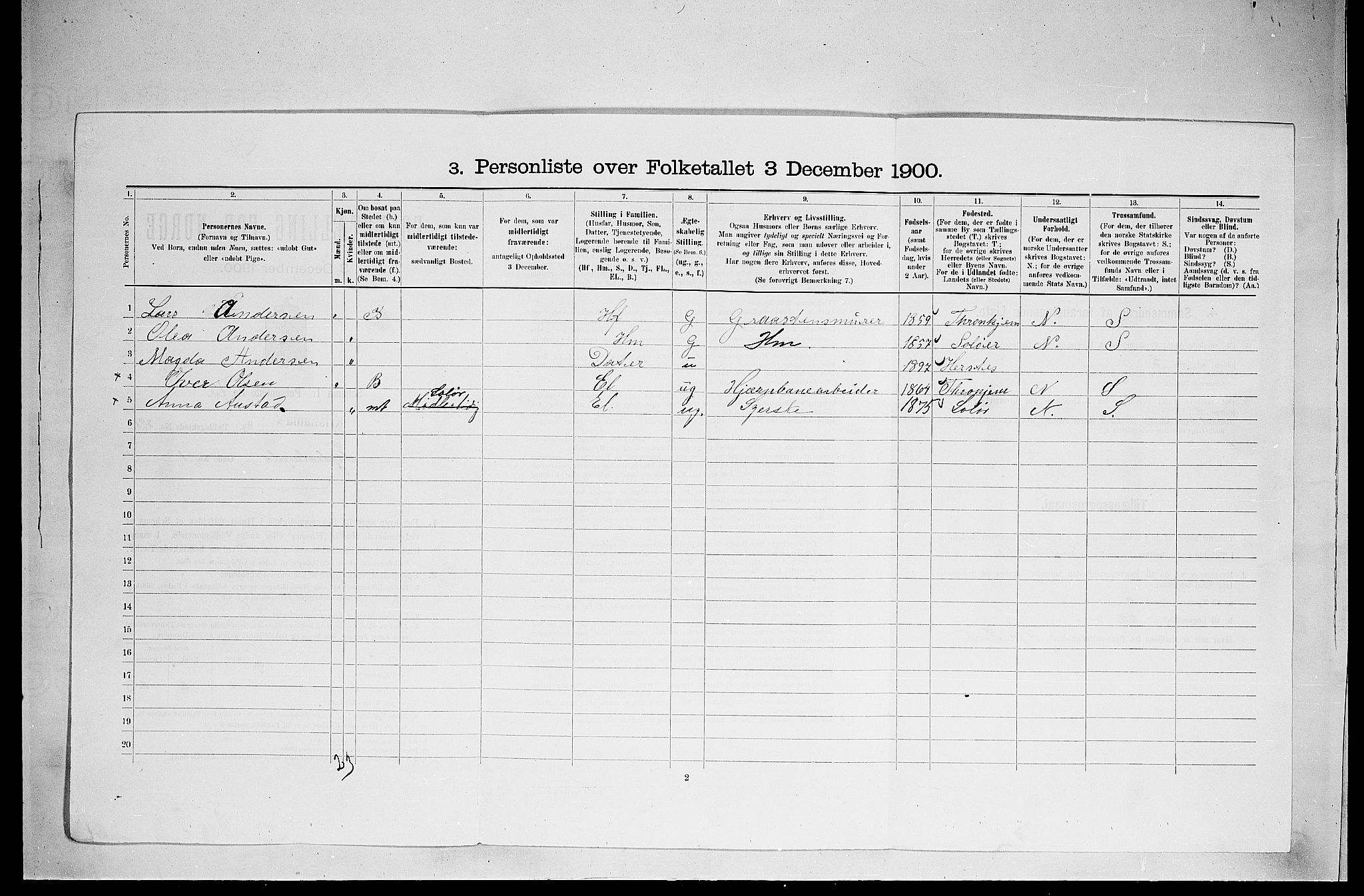 SAO, 1900 census for Kristiania, 1900, p. 26314