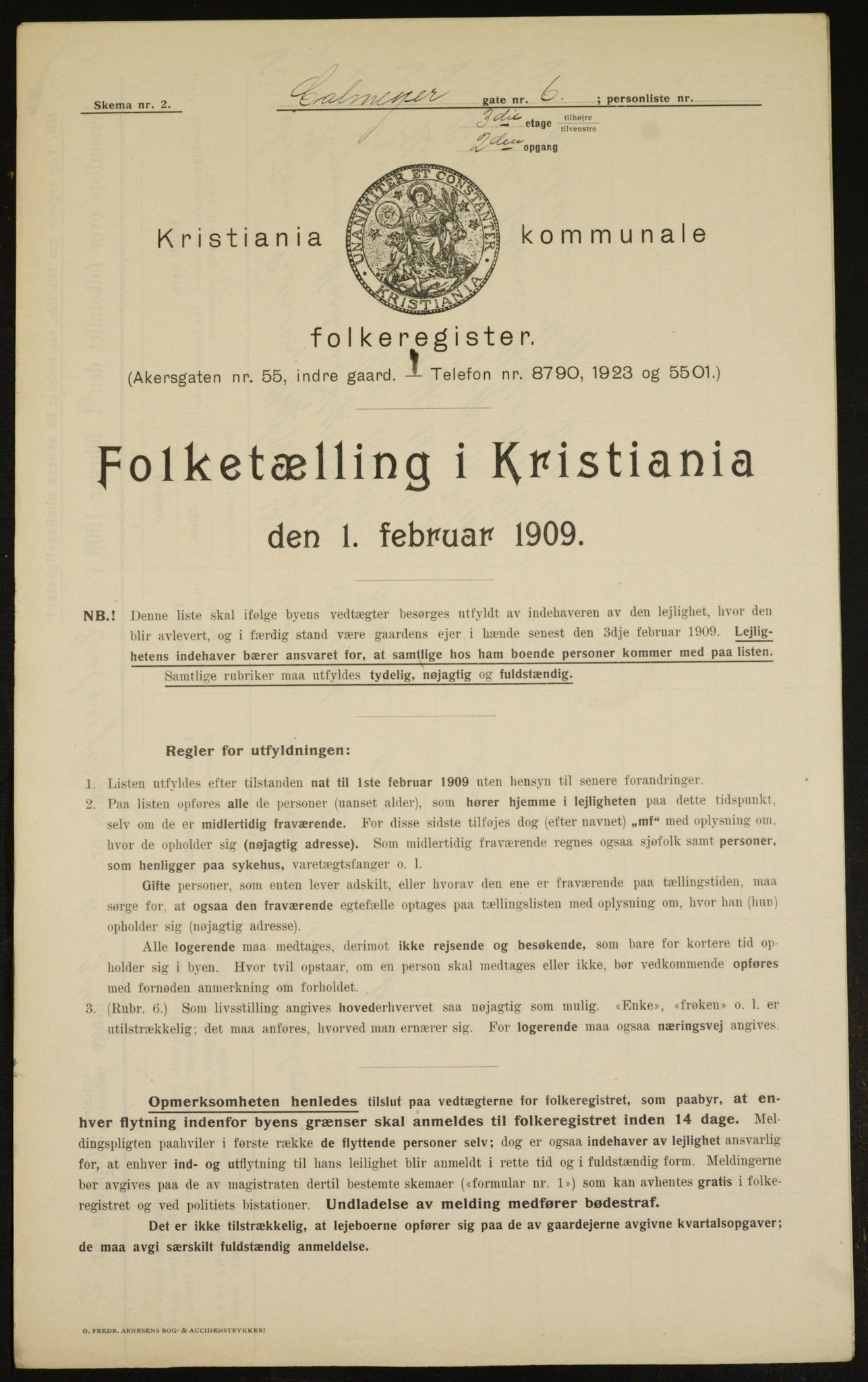 OBA, Municipal Census 1909 for Kristiania, 1909, p. 10228