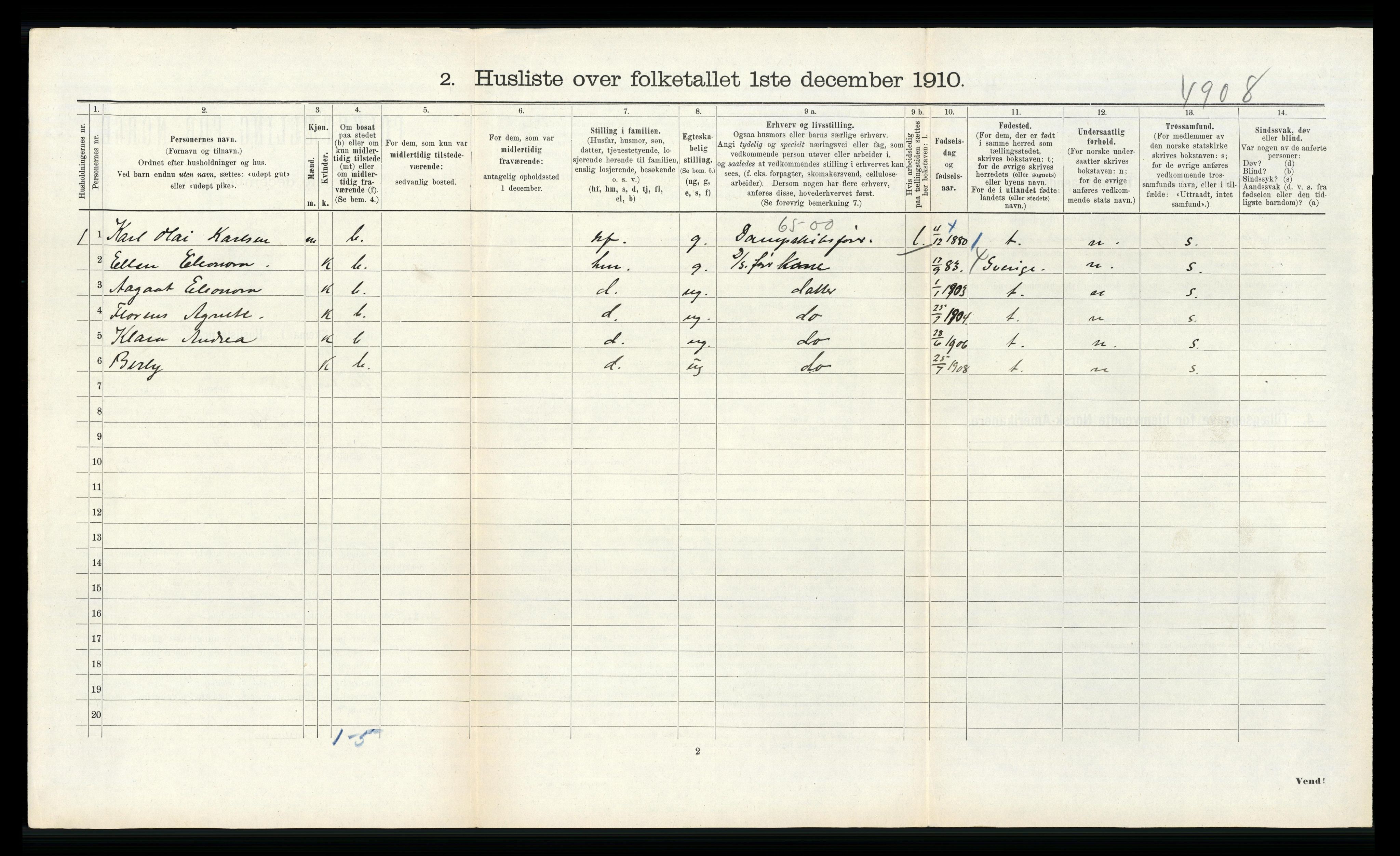 RA, 1910 census for Alversund, 1910, p. 573