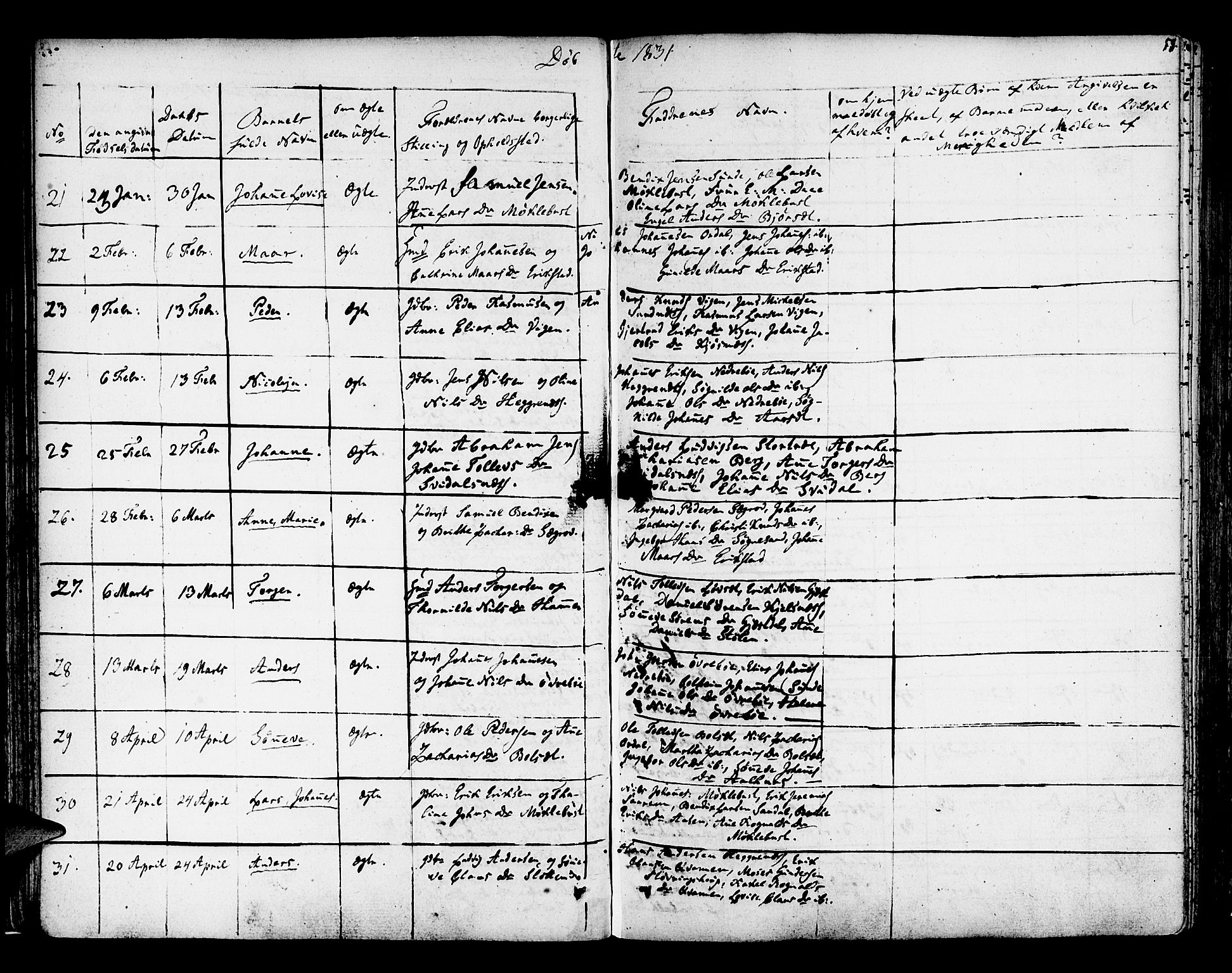 Jølster sokneprestembete, AV/SAB-A-80701/H/Haa/Haaa/L0008: Parish register (official) no. A 8, 1821-1833, p. 58