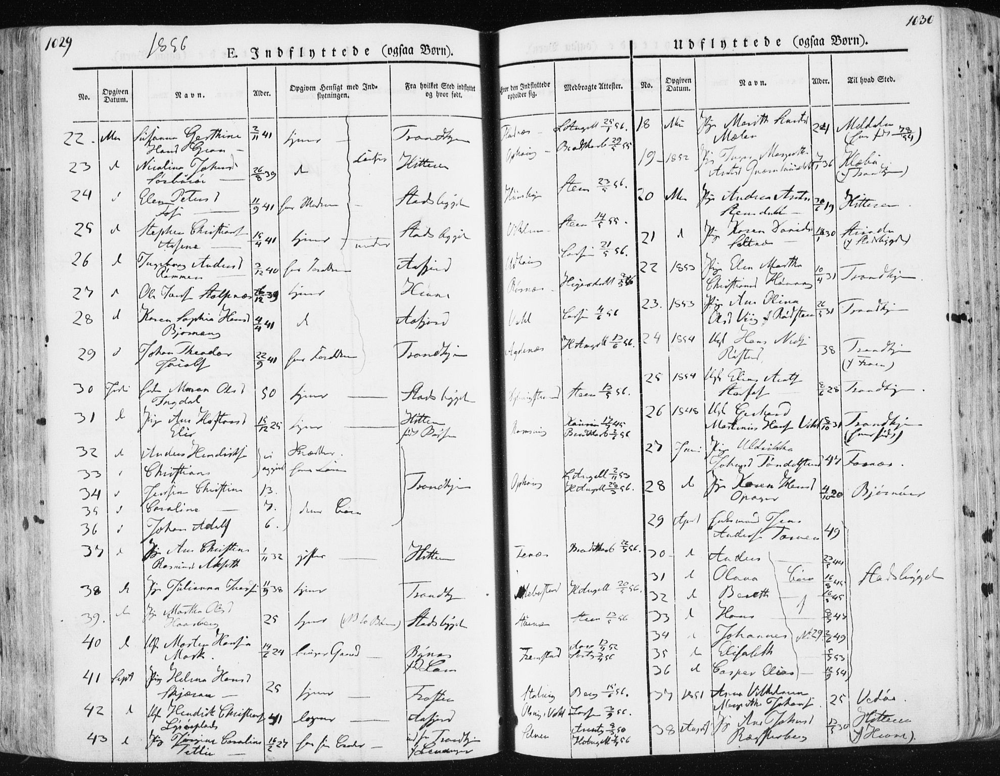 Ministerialprotokoller, klokkerbøker og fødselsregistre - Sør-Trøndelag, SAT/A-1456/659/L0736: Parish register (official) no. 659A06, 1842-1856, p. 1029-1030