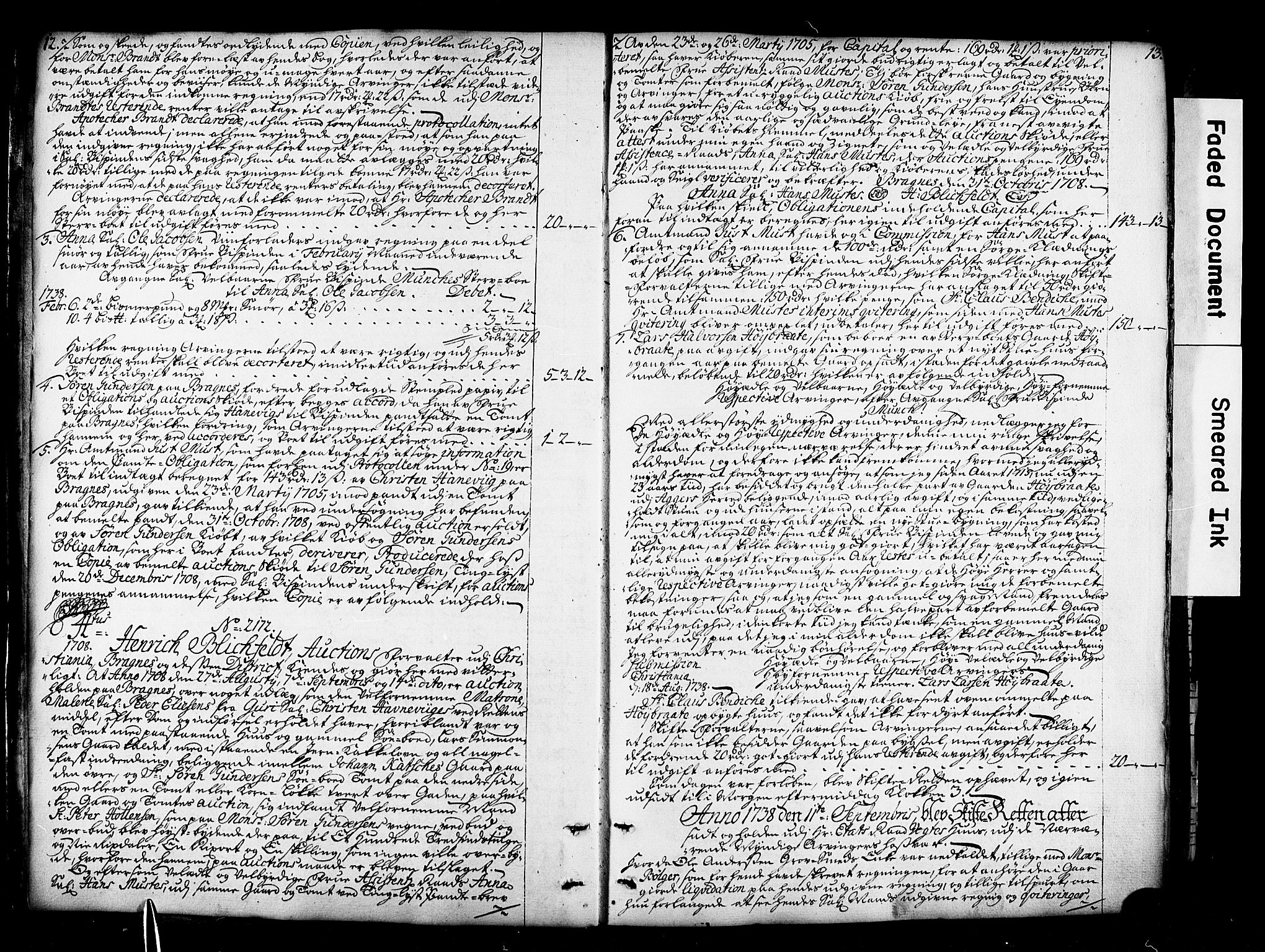Bragernes prosti, AV/SAKO-A-430/O/Ob/L0002: Skifteprotokoll, 1739-1776, p. 12-13