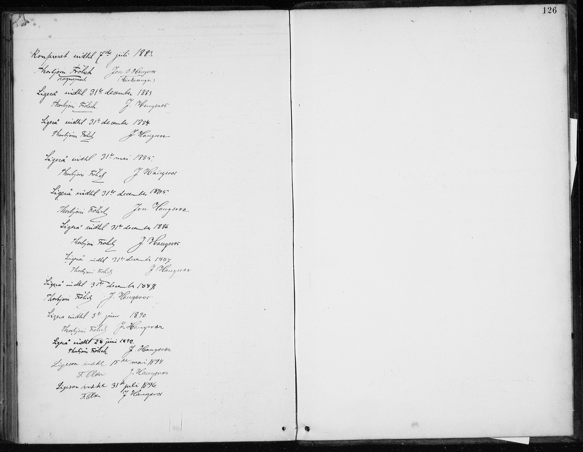 Masfjorden sokneprestembete, AV/SAB-A-77001: Parish register (official) no. C  1, 1882-1896, p. 126